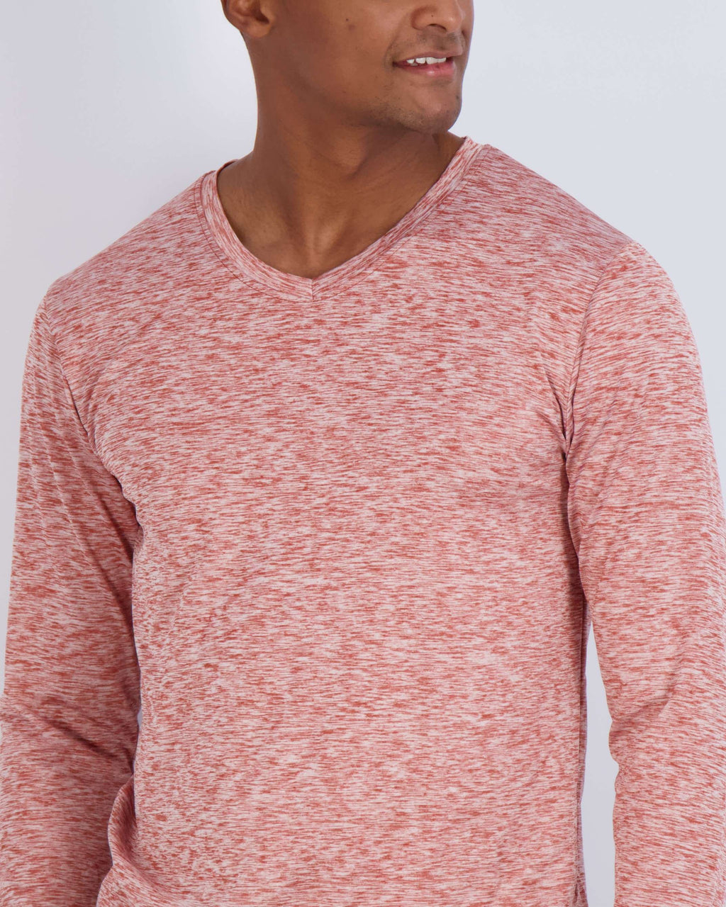 4 Pack: Mens V-Neck Long Sleeve Dry Fit T-Shirt