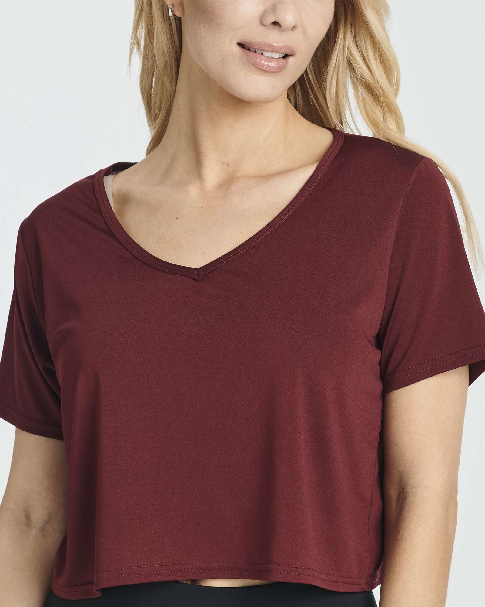 5 Pack: Women's Dry-Fit Short Sleeve V-Neck Crop Top
