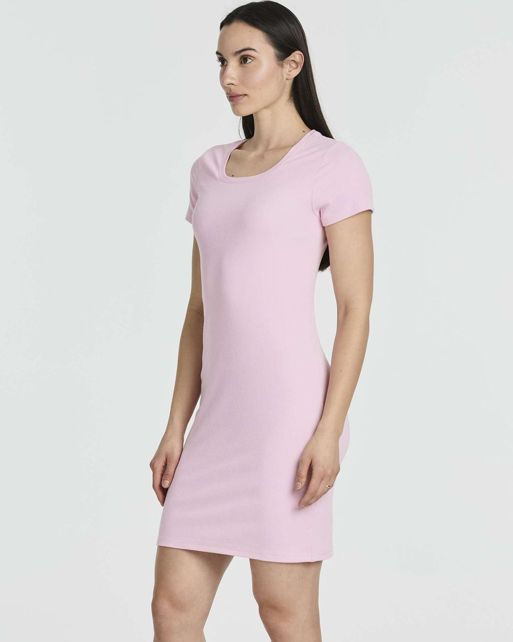 3 Pack: Women's Mini Short Sleeve Ribbed T-Shirt Dress