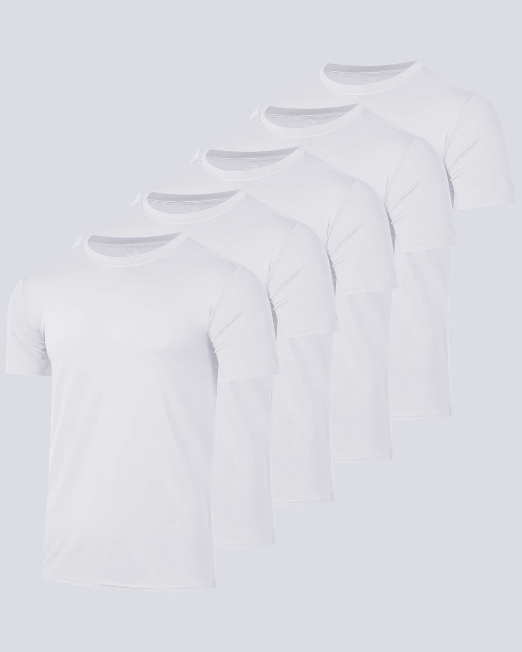 5 Pack: Mens Dry-Fit Active Crew Neck T-Shirt