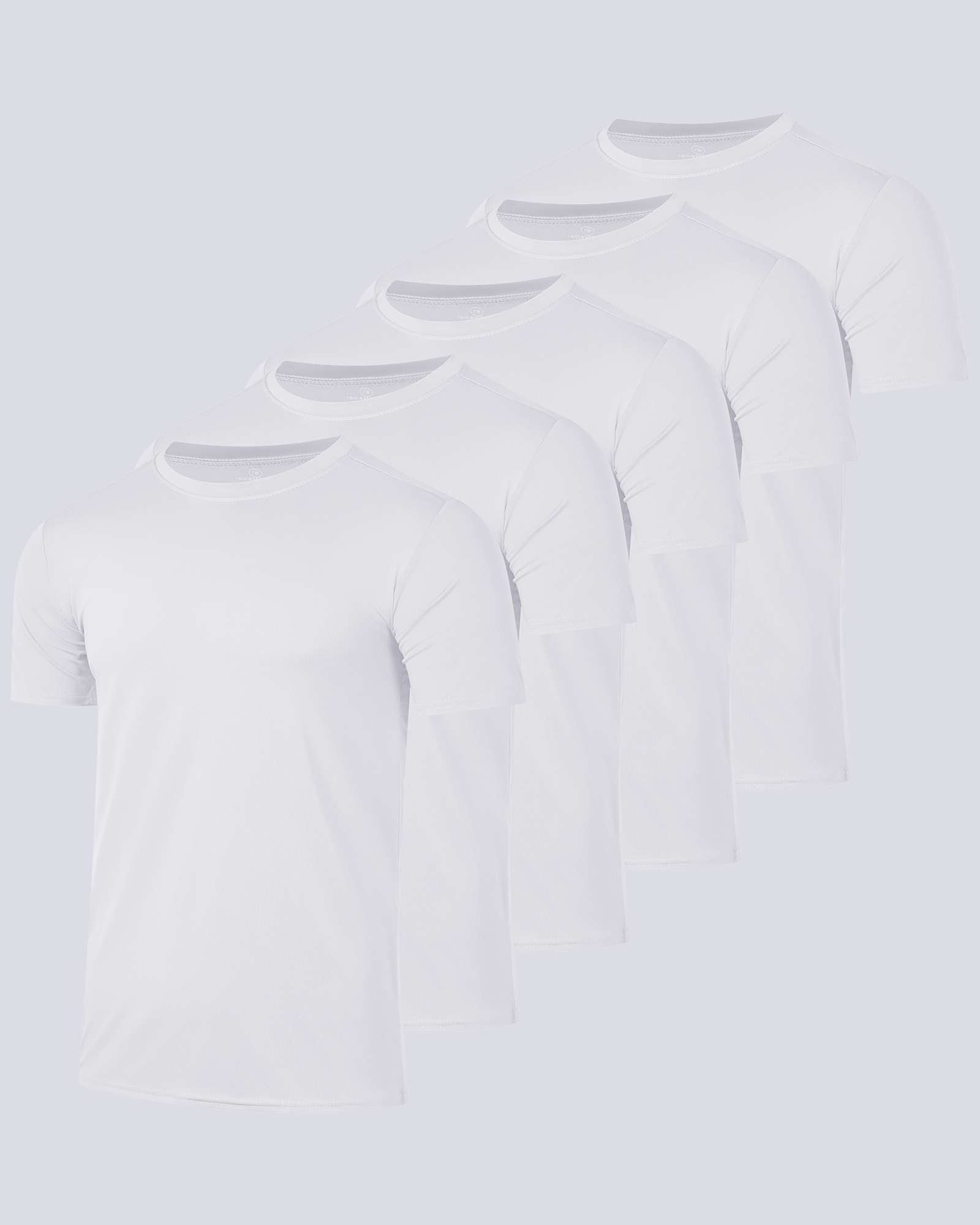 5 Pack: Mens Dry-Fit Active Crew Neck T-Shirt