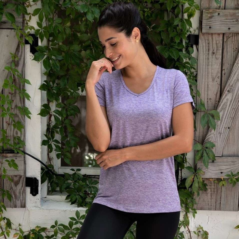 5 Pack: Womens Short Sleeve Dry-Fit V-Neck T-Shirt