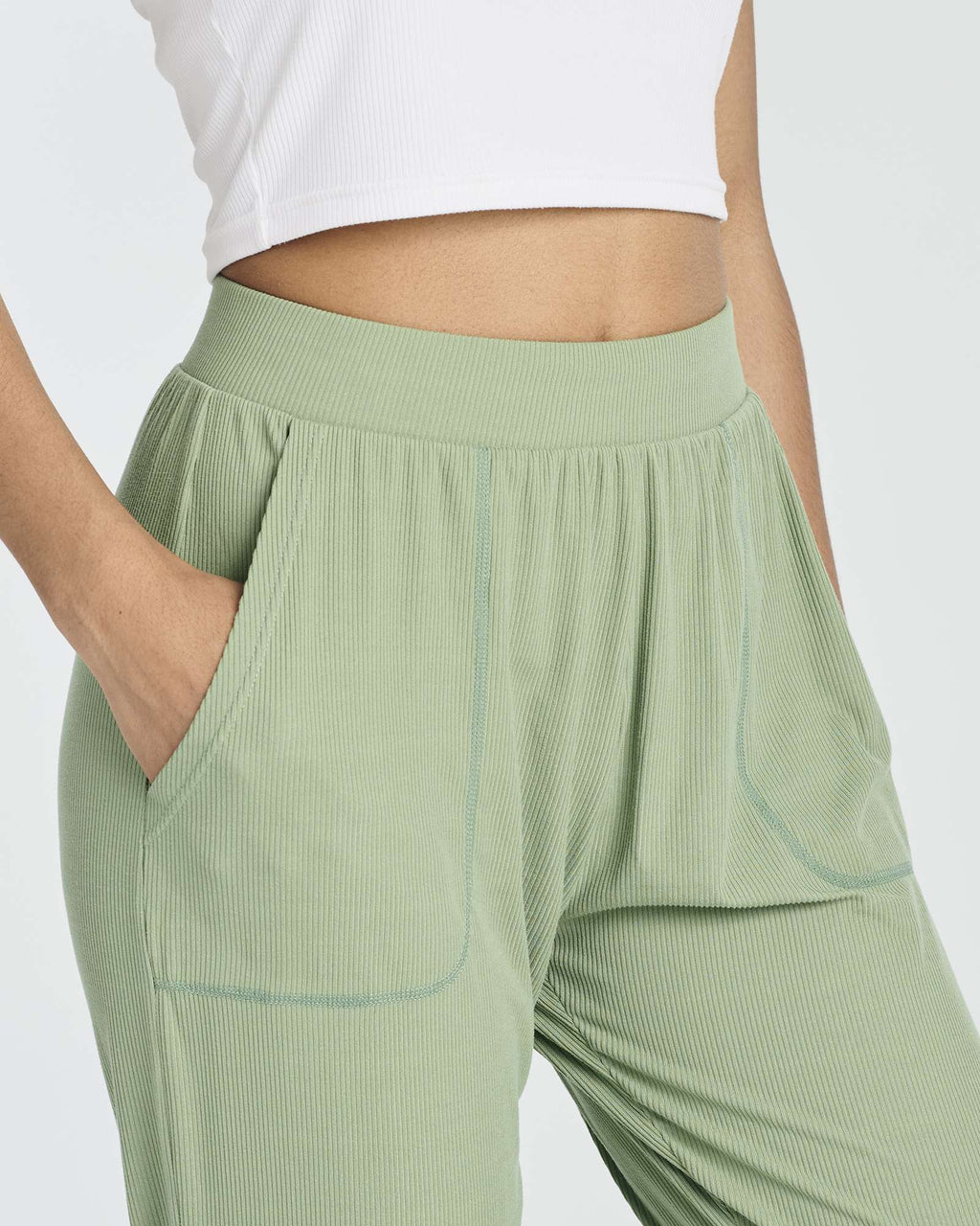 3 Pack: Women's Ribbed Capri Jogger Lounge Sweatpants