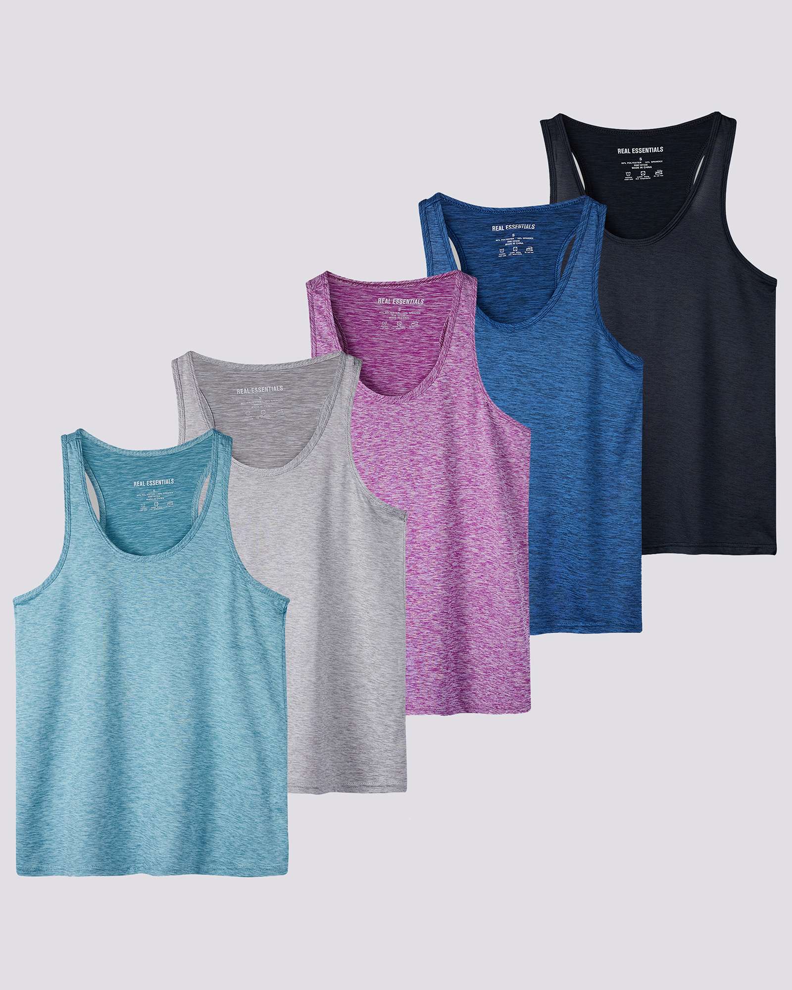 5 Pack: Womens Dry-Fit Racerback Tank Top