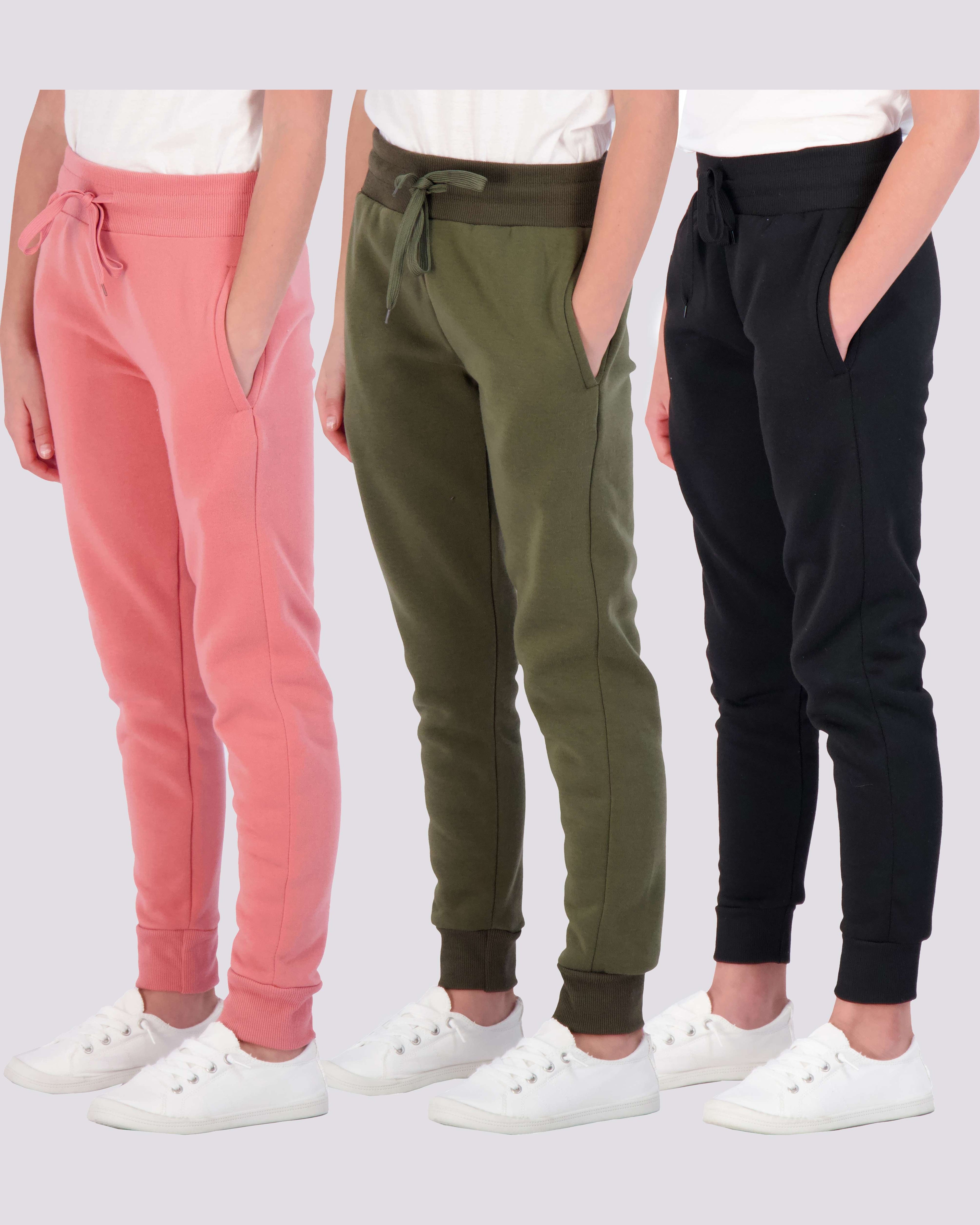 3 Pack: Girls Fleece Jogger Sweatpants