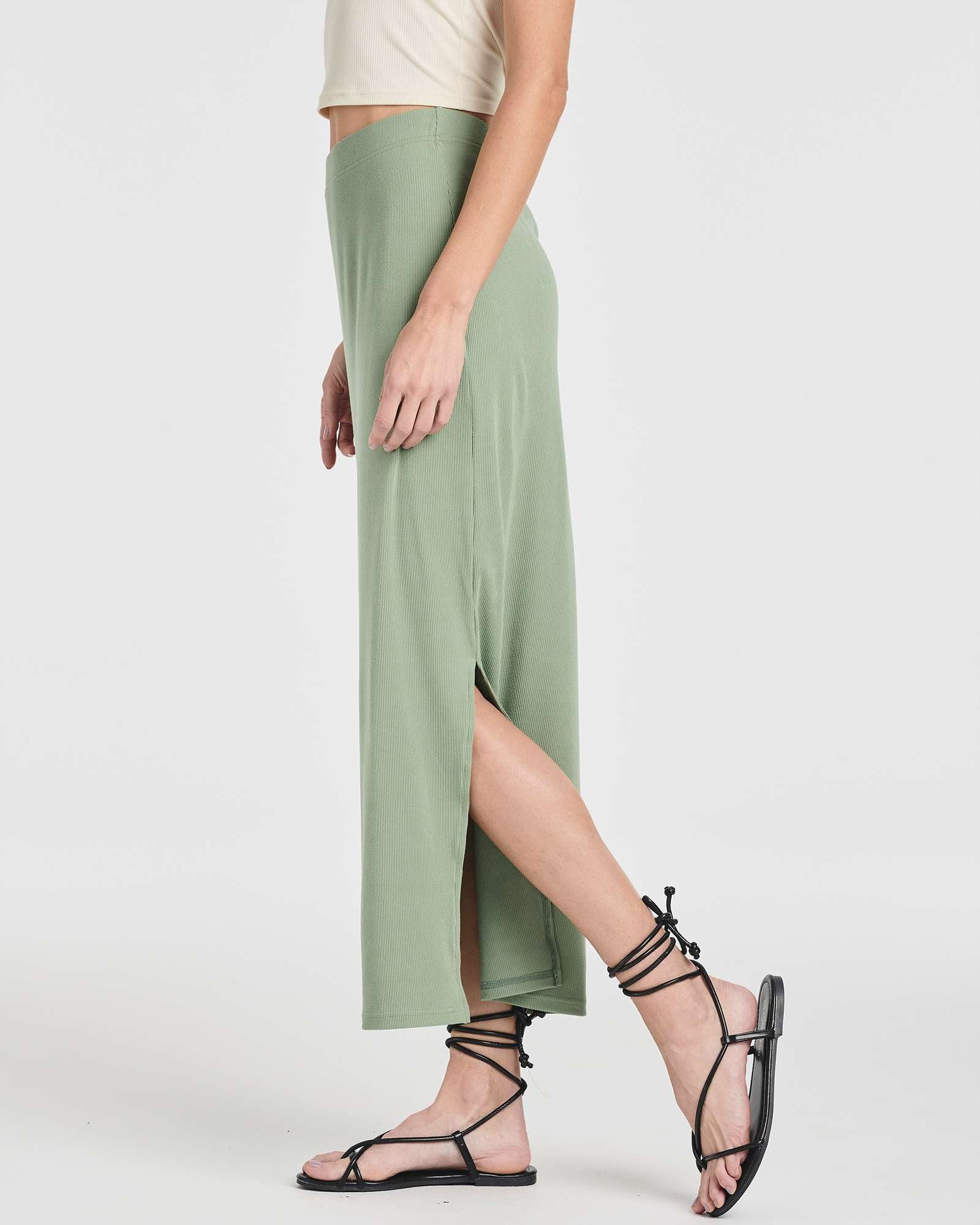 3 Pack: Women's Ribbed High Waisted Maxi Skirt