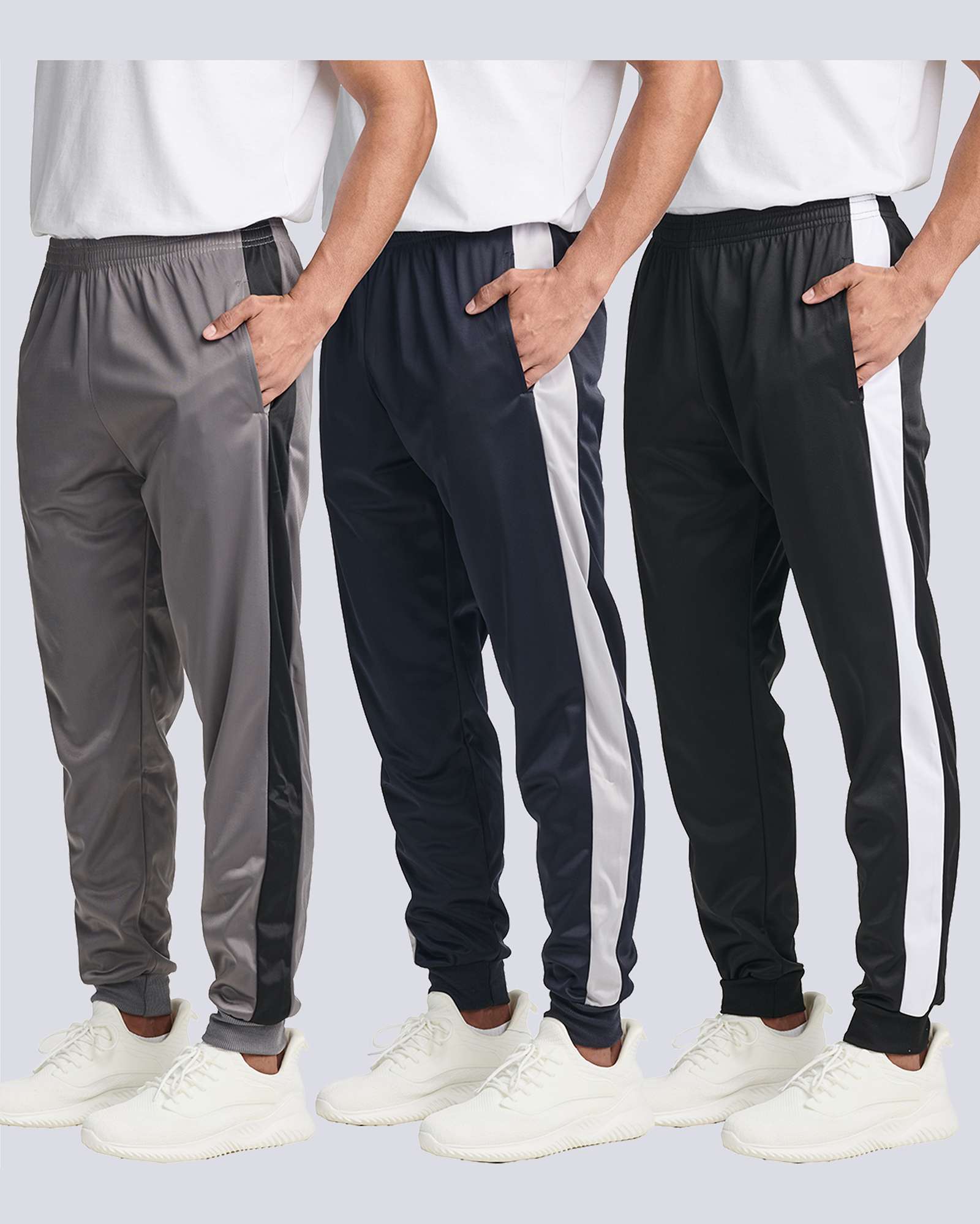 3 Pack: Mens Active Tricot Jogger Sweatpants