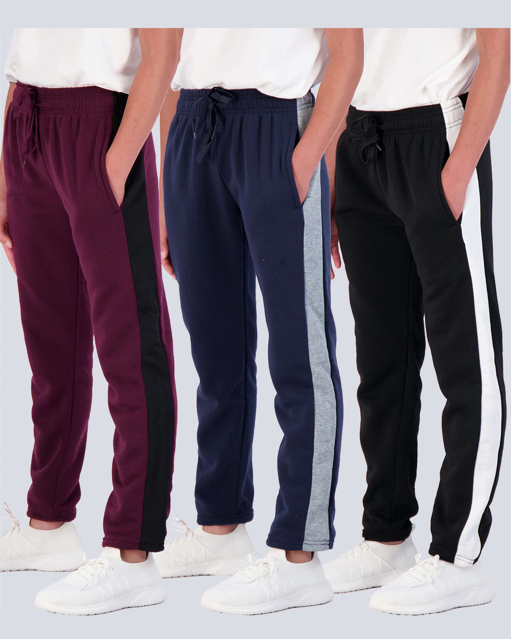 3 Pack: Boys Fleece Open Bottom Sweatpants