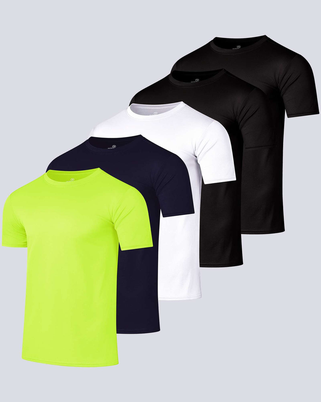 5 Pack: Men’s Active Quick Dry Mesh Crew Neck T Shirts Athletic Short Sleeve Tee (Available In Big & Tall)