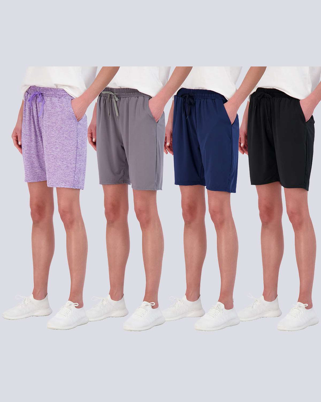 4 Pack: Womens Dry-Fit 7" Bermuda Shorts