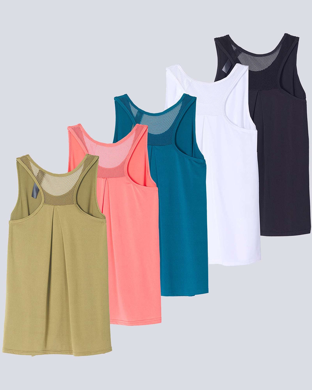 5 Pack: Women's Racerback Workout Tank Top