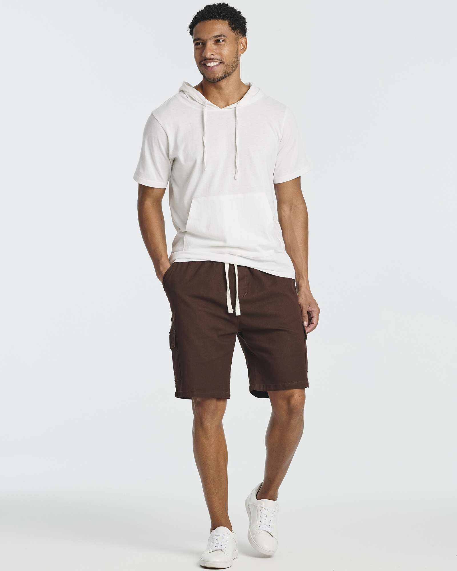 3 Pack: Men's 9" Elastic Waistband Cargo Shorts