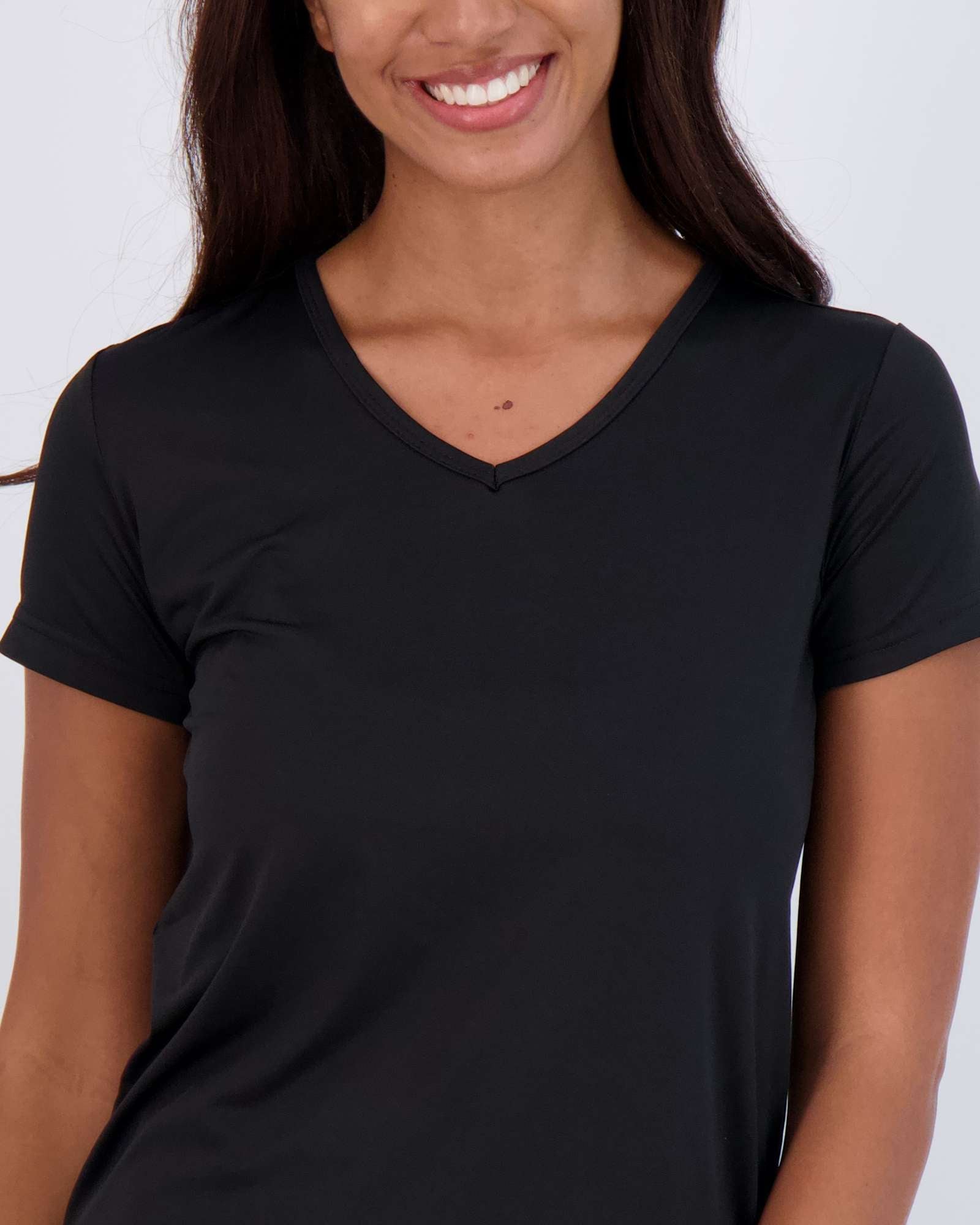 5 Pack: Womens Short Sleeve Dry-Fit V-Neck T-Shirt