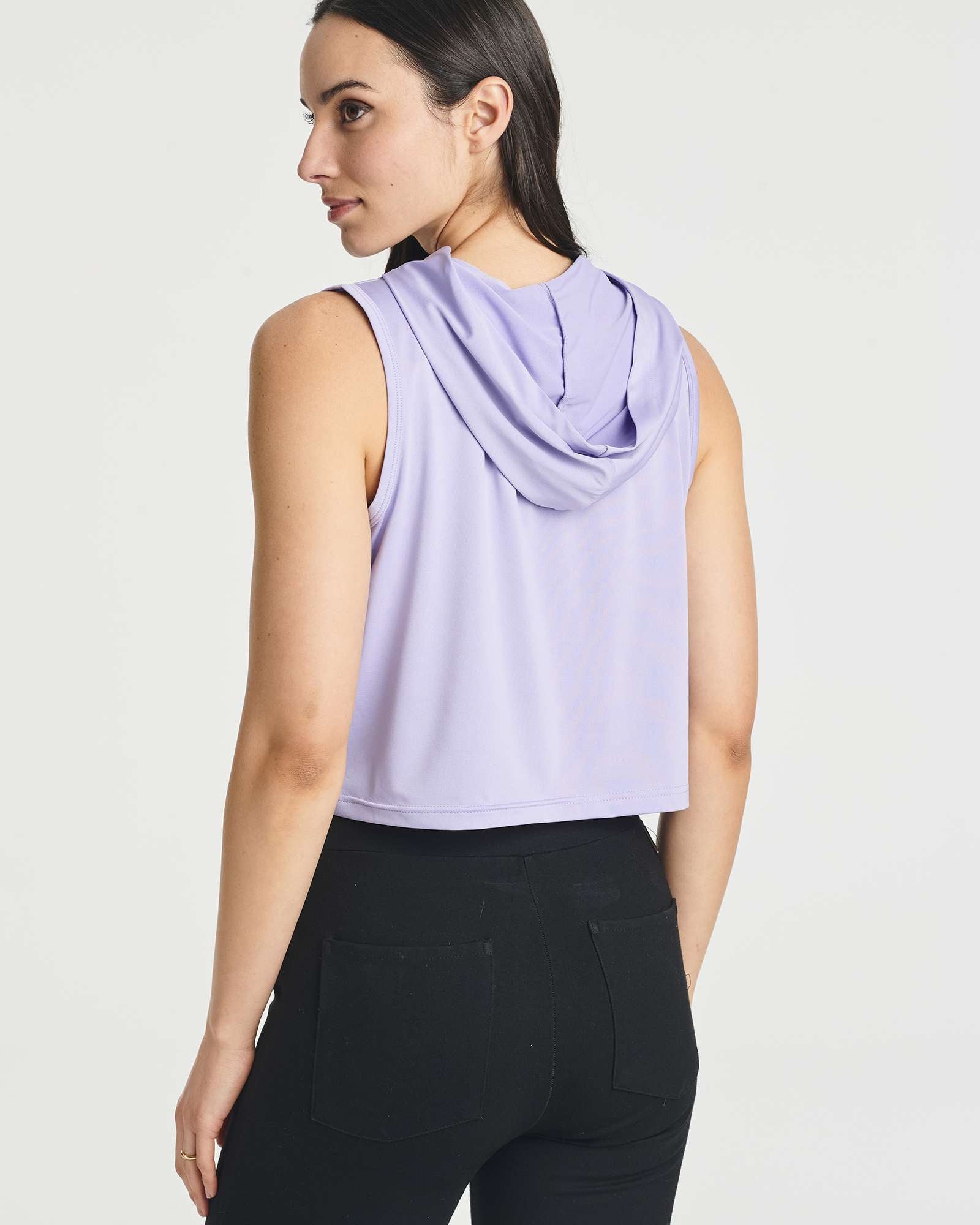 3 Pack: Women's Sleeveless Cropped Tank Top Hoodie