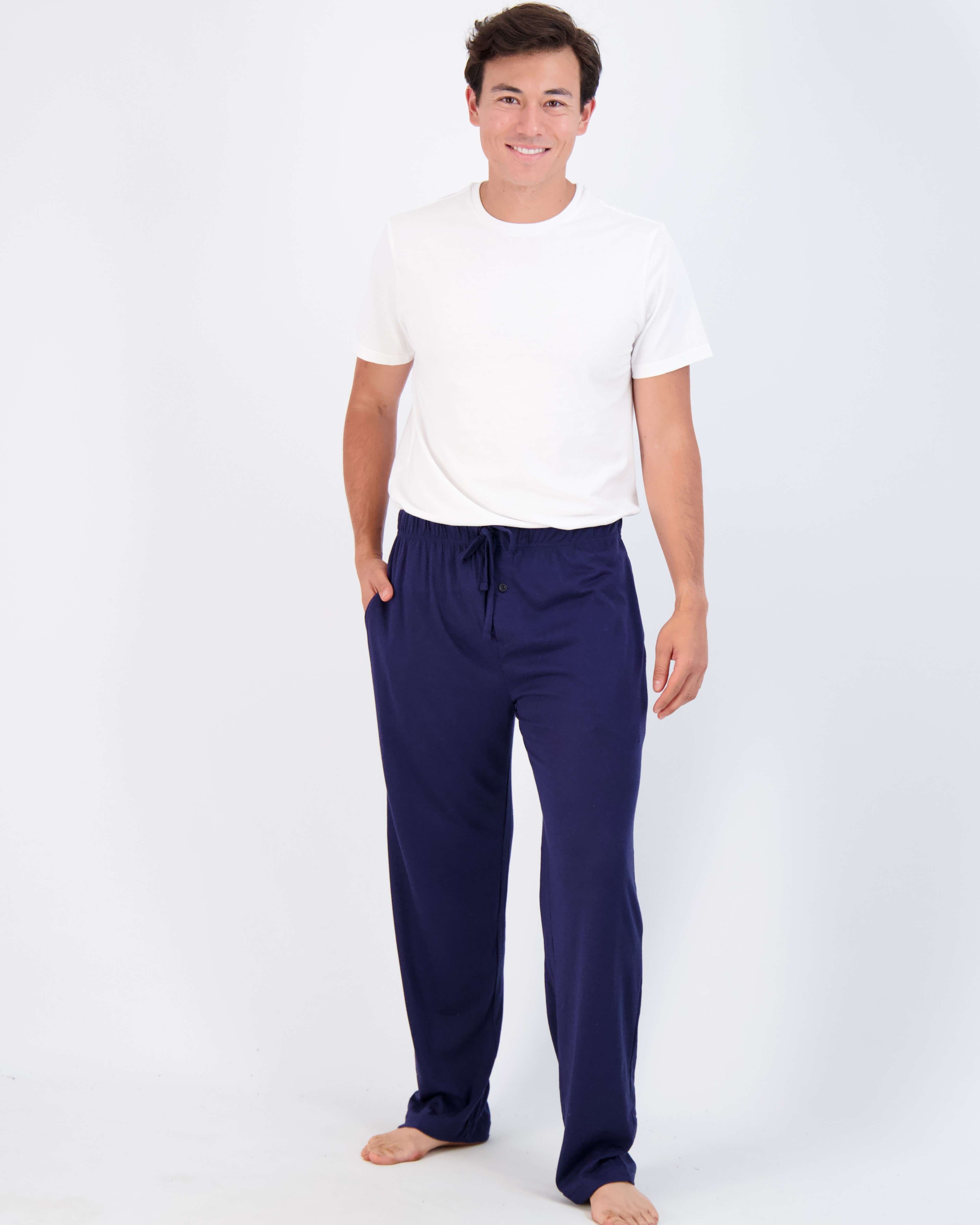 3 Pack: Mens Cotton Pajama Lounge Pants