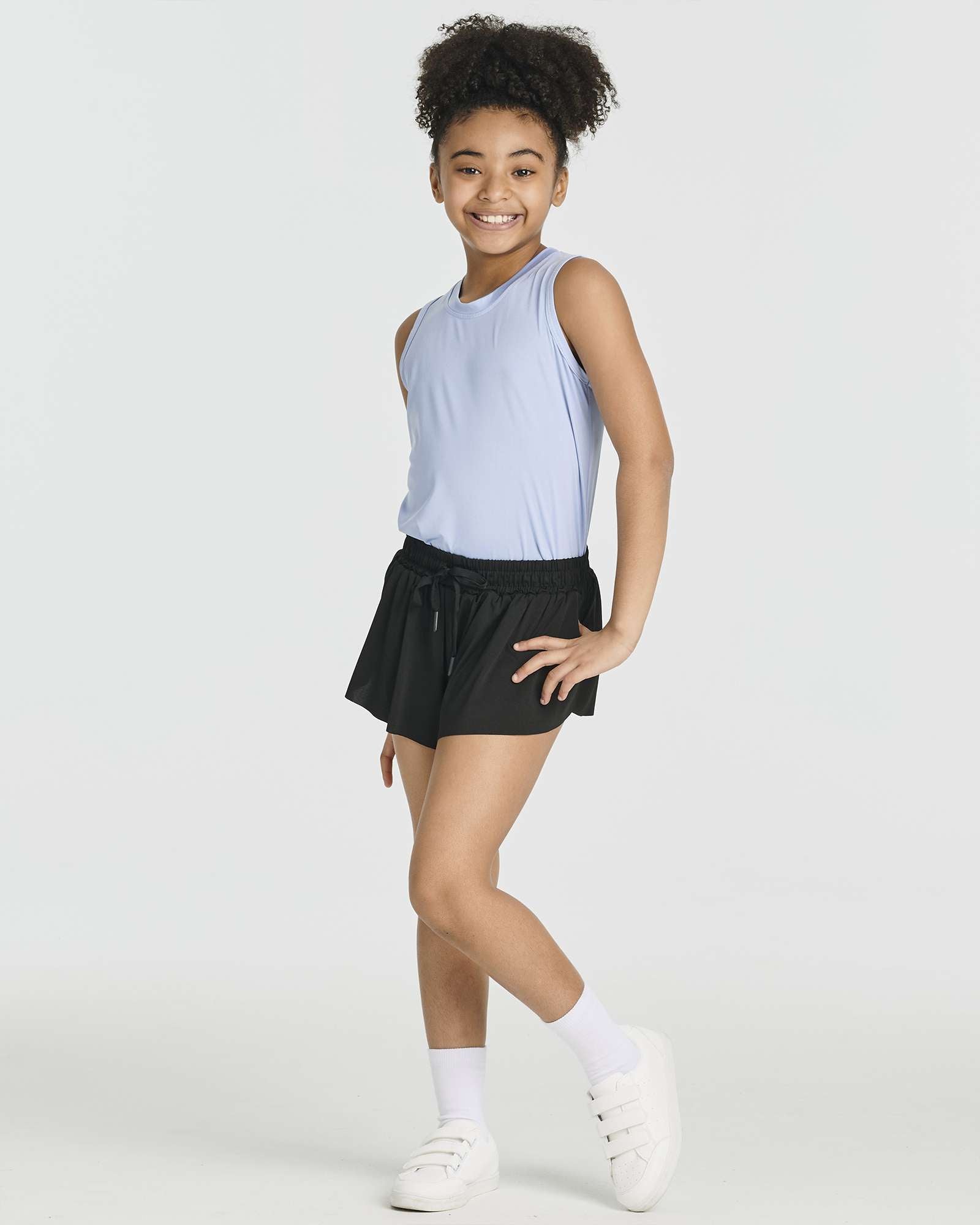 4 Pack: Girls 2-in-1 Flowy Shorts with Spandex Liner Youth Butterfly Skirts - Athletic Dance
