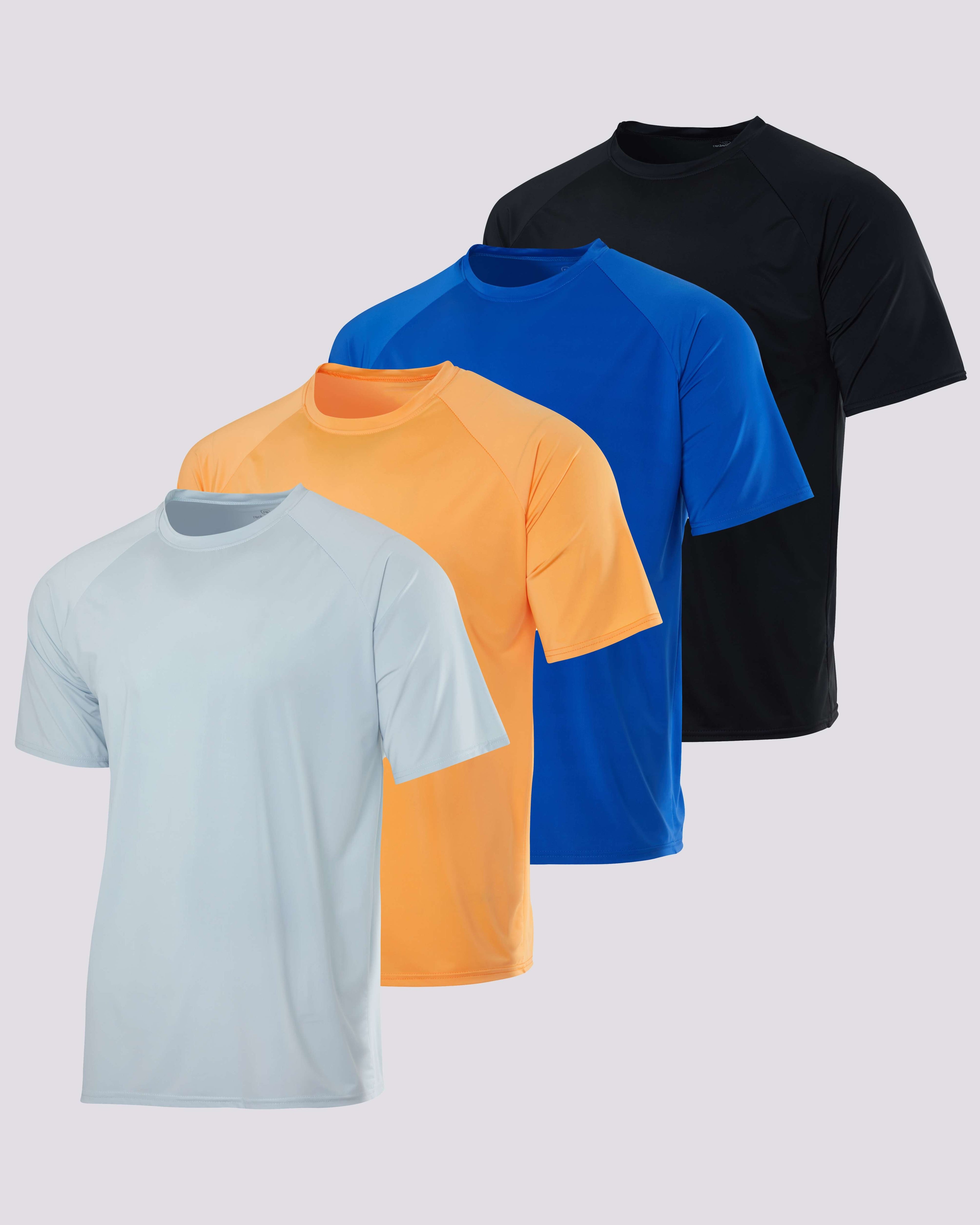 4-Pack: Boys Short Sleeve Quick Dry UPF 50+ Sun Protection Rash Guard Shirt û Swimwear Surf Top for Boys