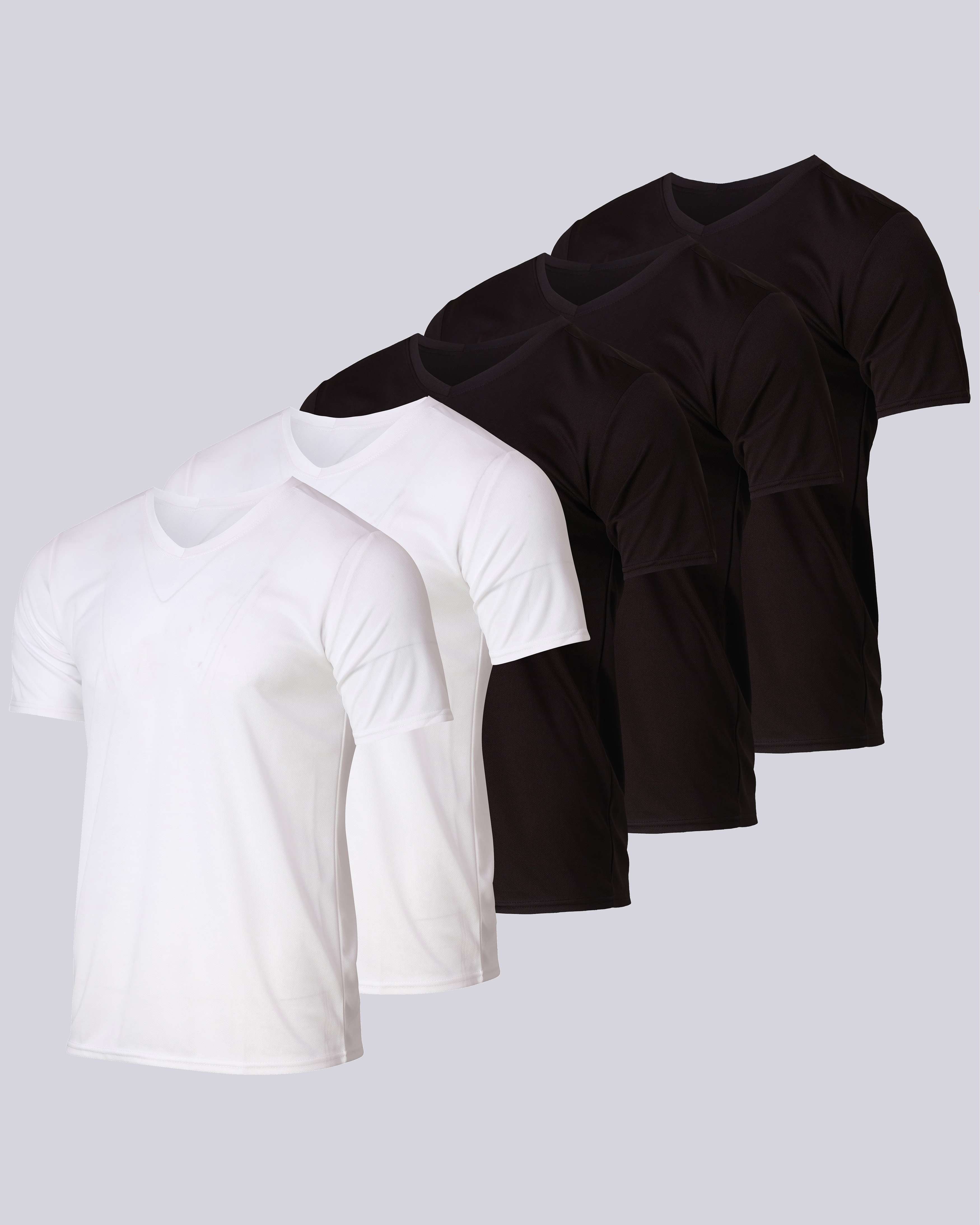 5 Pack: Mens V-Neck Mesh Active Short Sleeve T-Shirt (Available in Big & Tall)