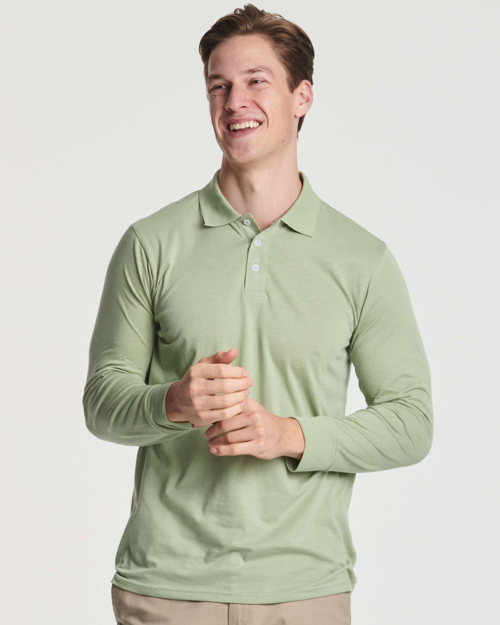 3 Pack: Men's Cotton Jersey Long-Sleeve Polo Shirt (Available in Big & Tall)