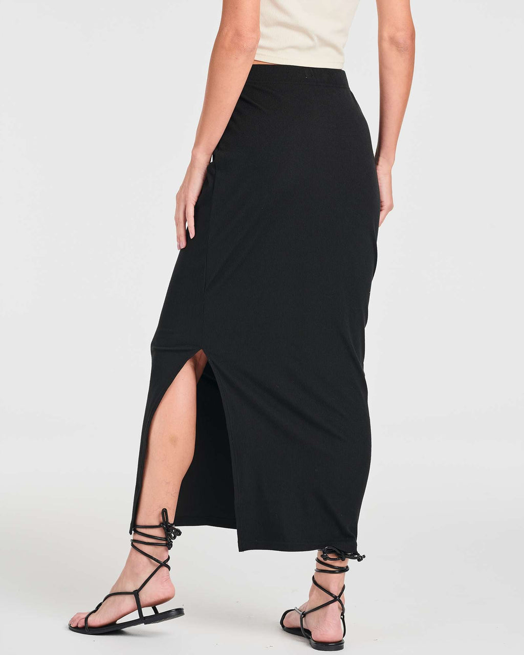 3 Pack: Women's Ribbed High Waisted Maxi Skirt