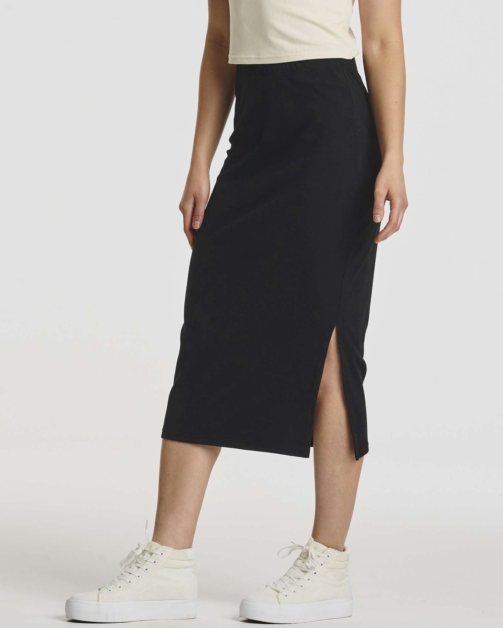 3 Pack: Women's Midi Ribbed Knit Skirt