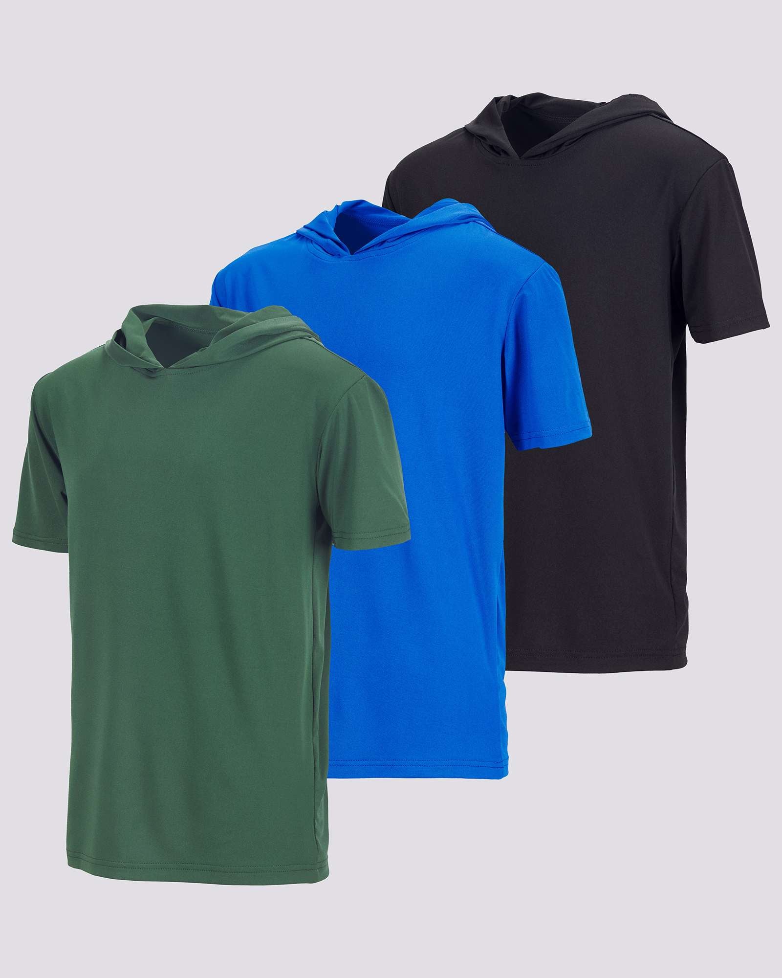 3 Pack: Boys' Dry-Fit Short Sleeve Workout Hoodie