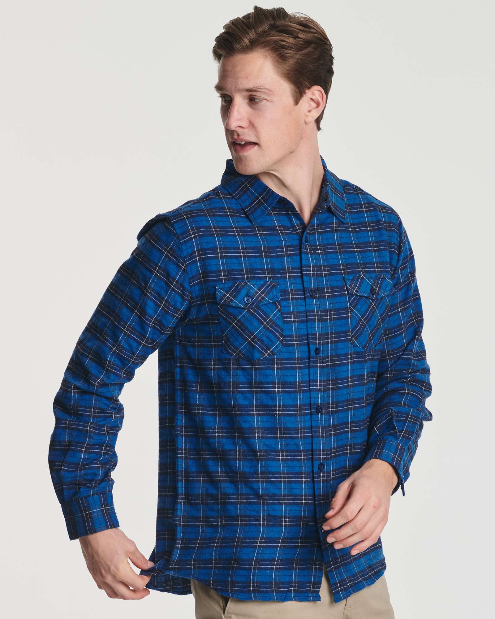 3 Pack: Mens Big & Tall Long-Sleeve Flannel Shirt