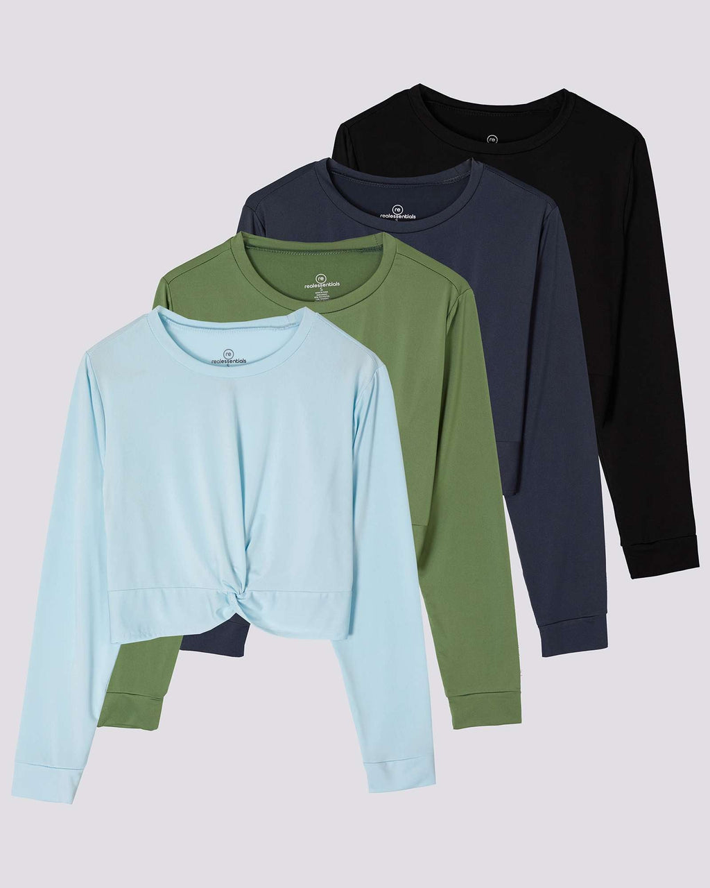 4 Pack: Women's Long-Sleeve Twist Front T-Shirt (Available in Plus Size)