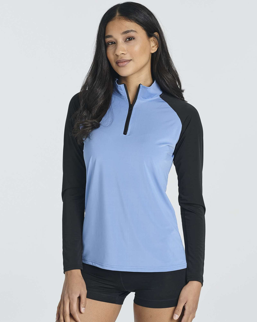 3 Pack: Women's 1/4 Zip Rash Guard Long Sleeve Swim Shirt
