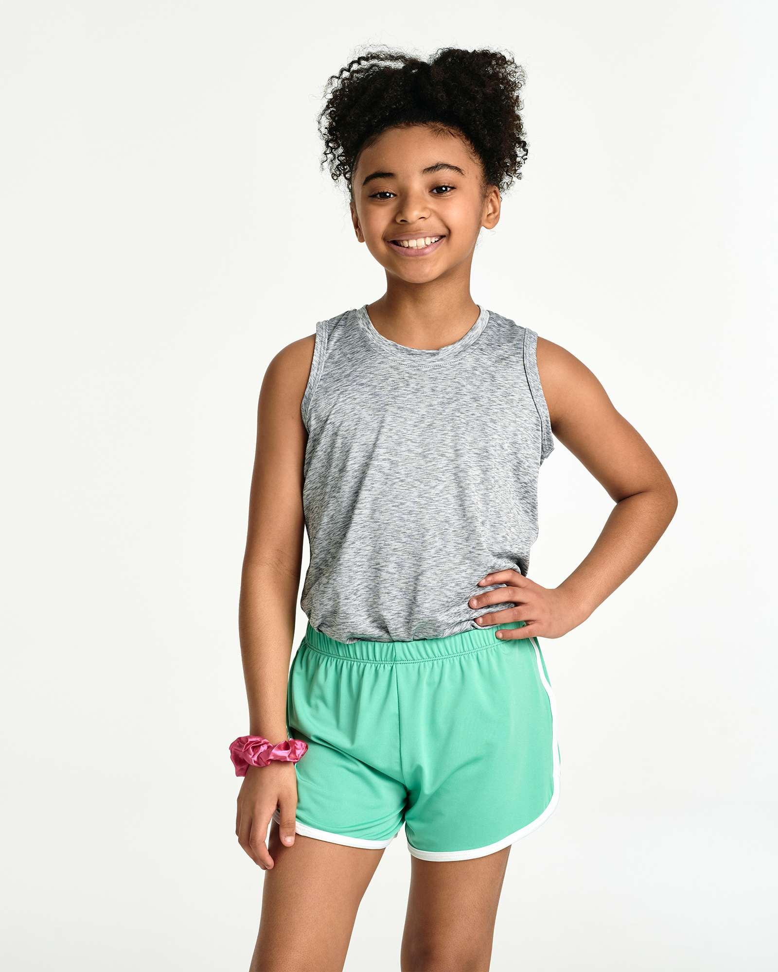5 Pack: Girls' Dry-Fit Dolphin Shorts
