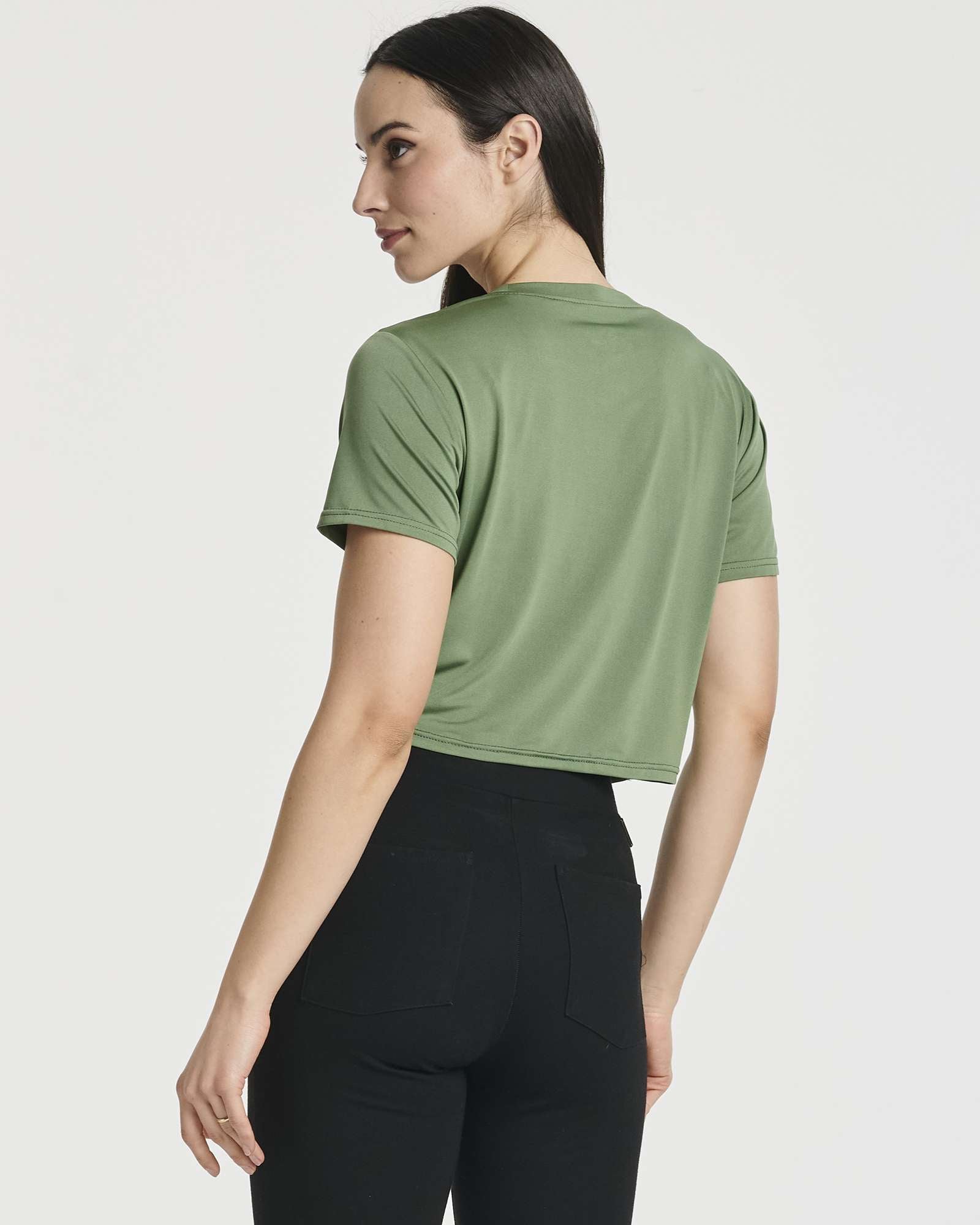 5 Pack: Women's Short Sleeve Twist Front Crop Top