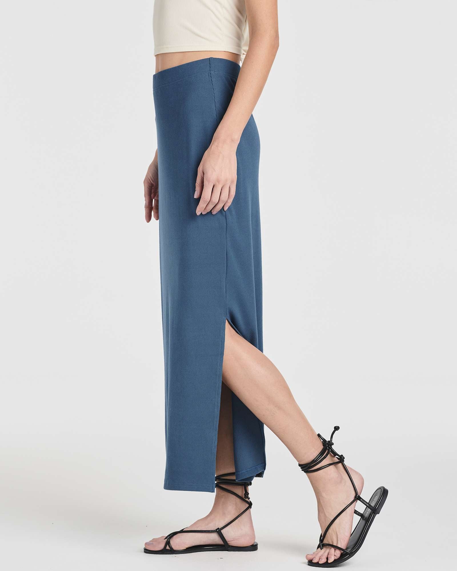 3 Pack: Women's Ribbed High Waisted Maxi Skirt