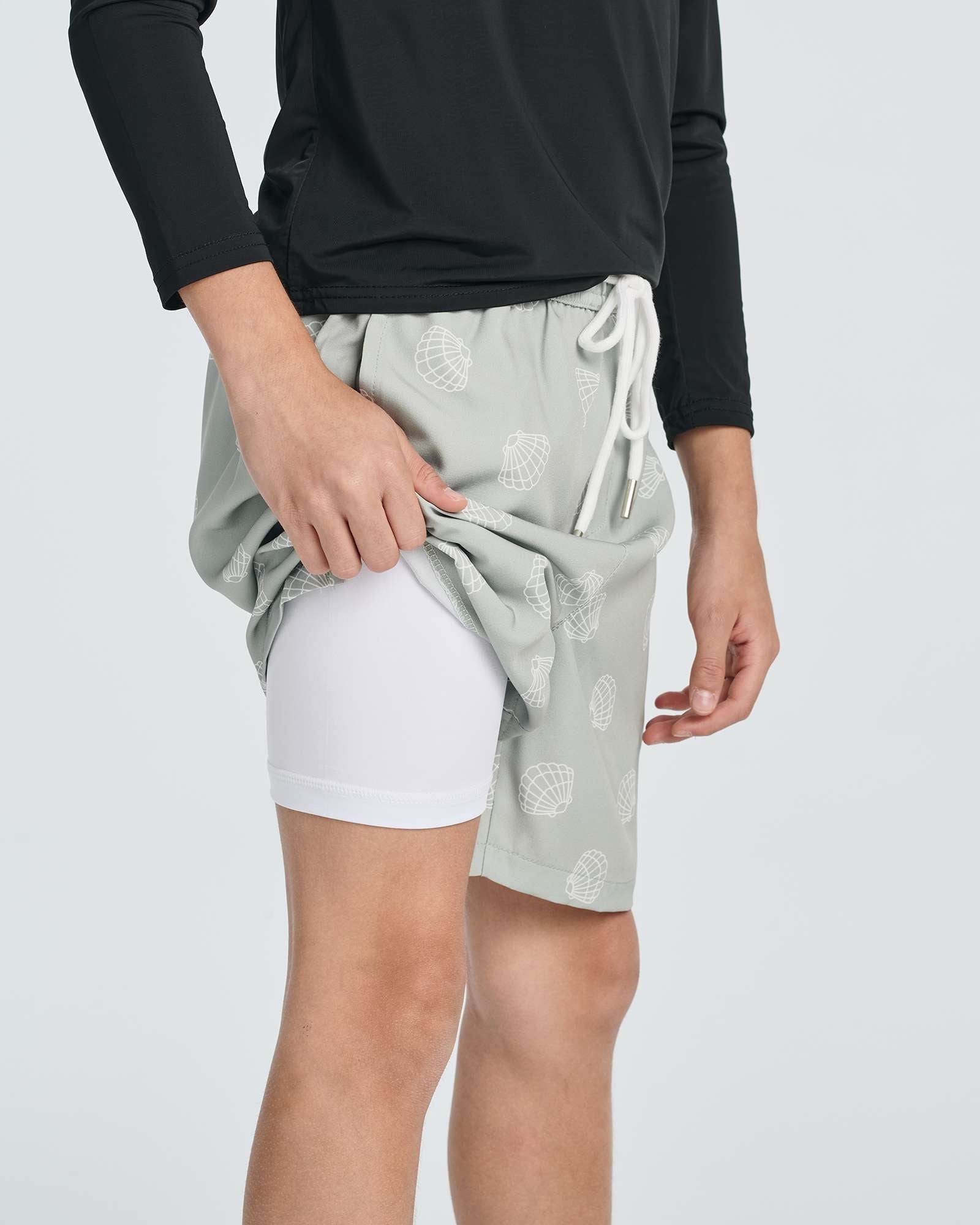 3 Pack: Boys' 2-in-1 Swim Trunks with Compression Liner