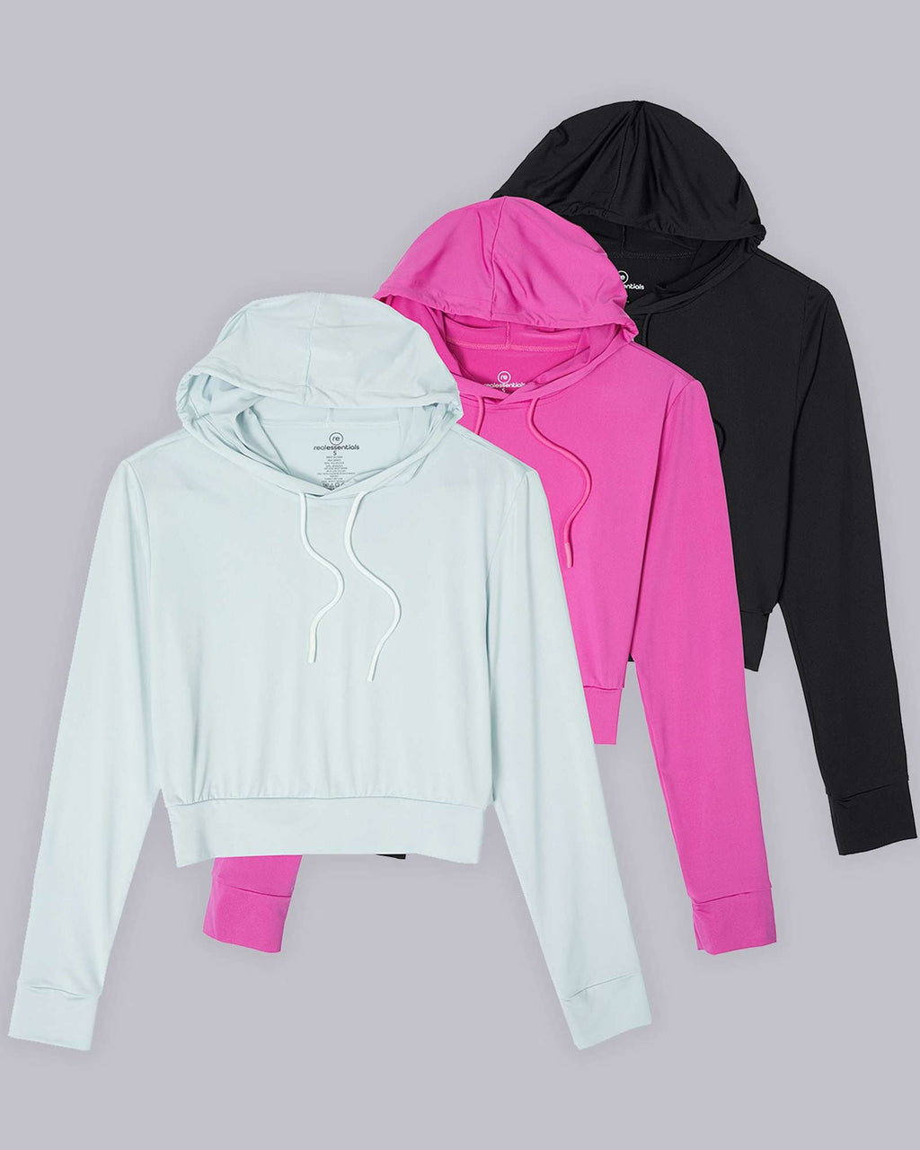 3 Pack: Women's Long Sleeve Cropped Hoodie