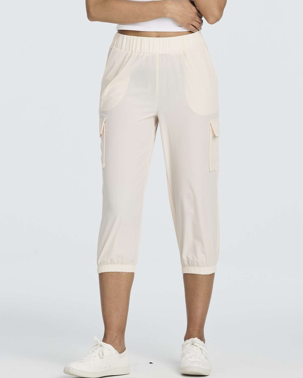 3 Pack: Women's Woven Cargo Capri Jogger Pants