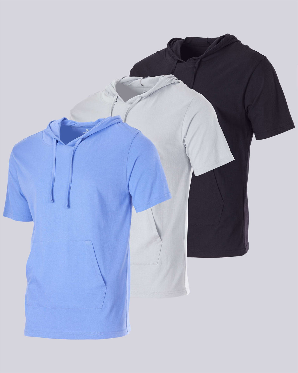 Men's Cotton Short-Sleeve Hoodie Hooded T-Shirt With Drawstring & Pockets (Available in Big & Tall)