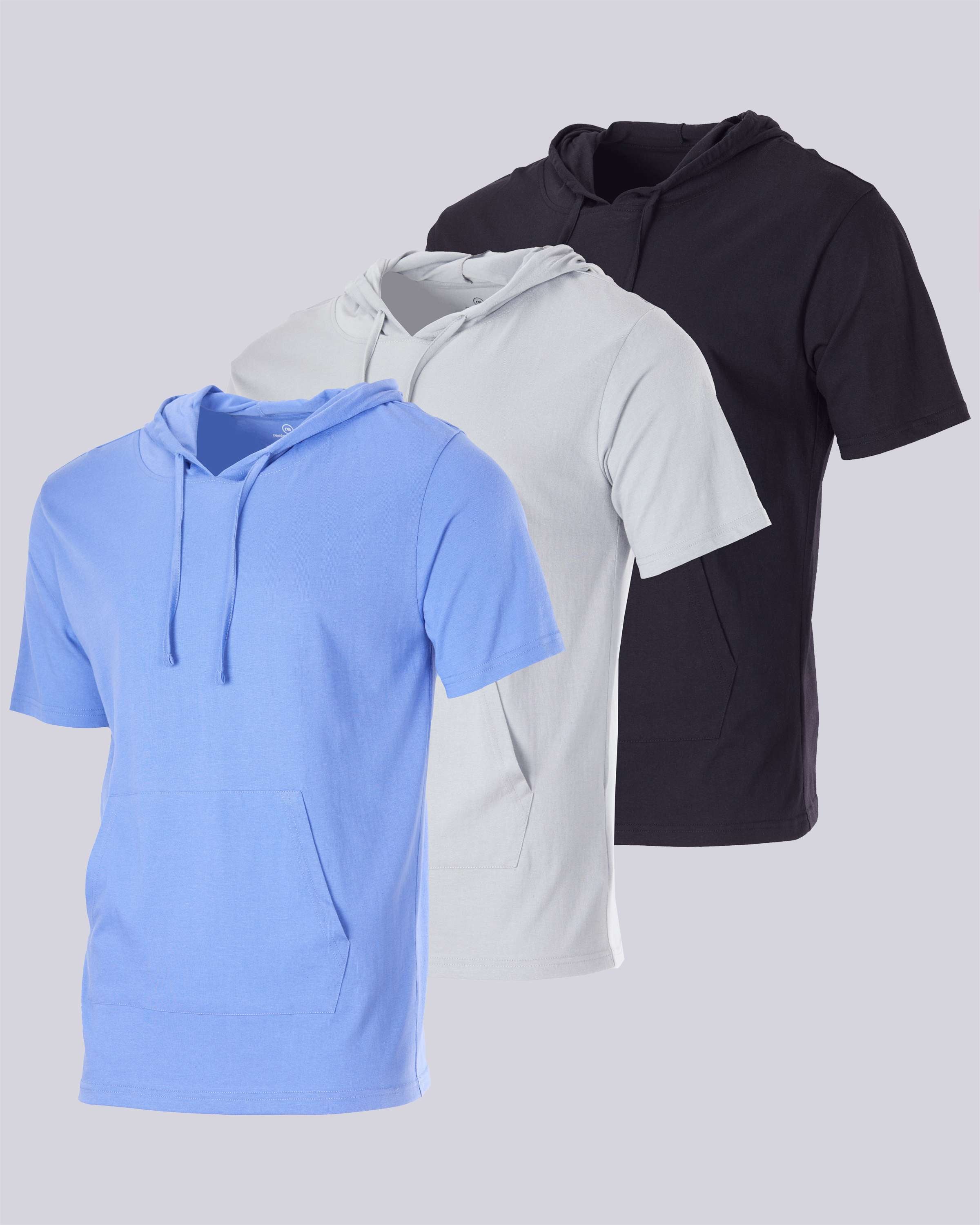 Men's Cotton Short-Sleeve Hoodie Hooded T-Shirt With Drawstring & Pockets (Available in Big & Tall)