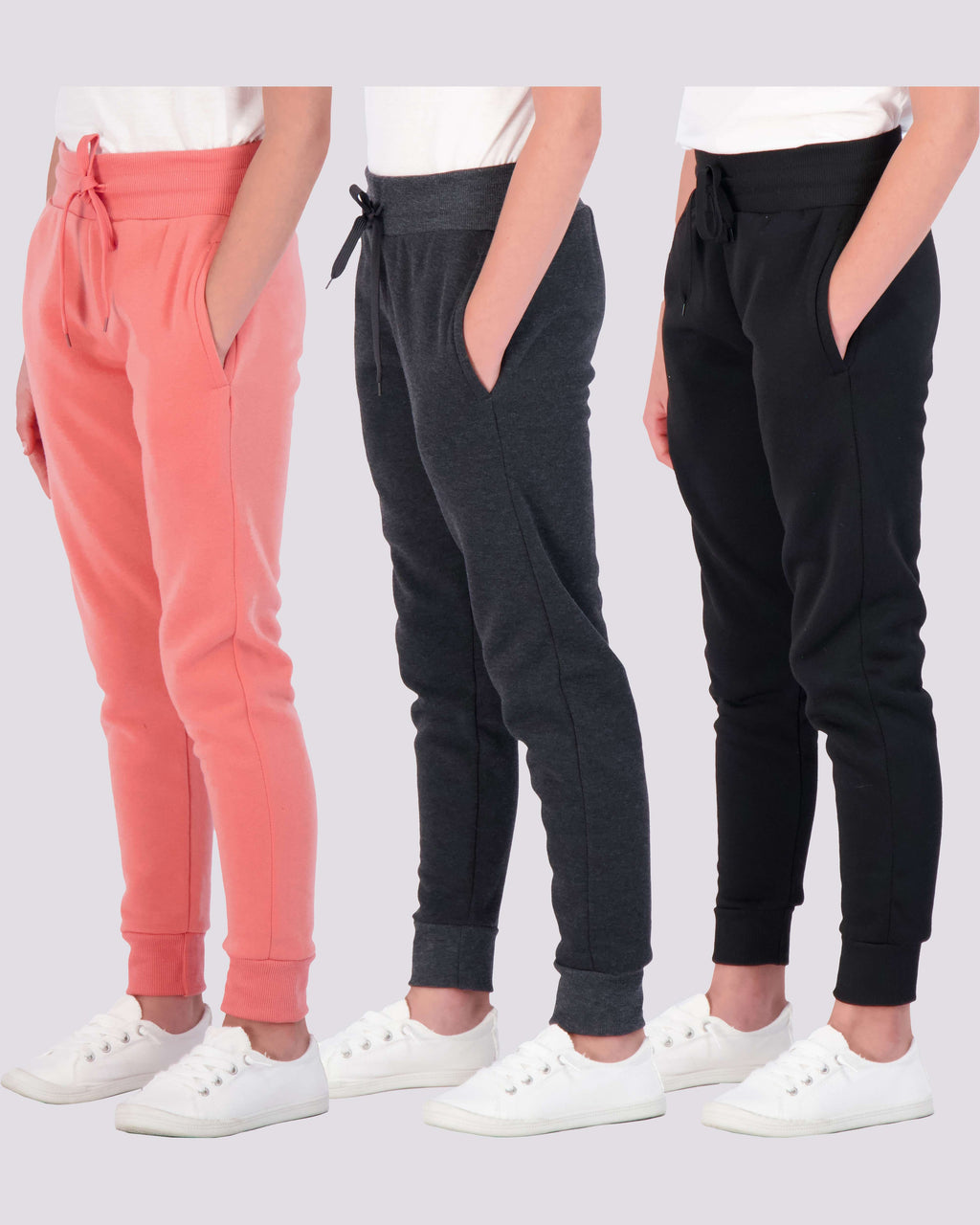 3 Pack: Girls Fleece Jogger Sweatpants