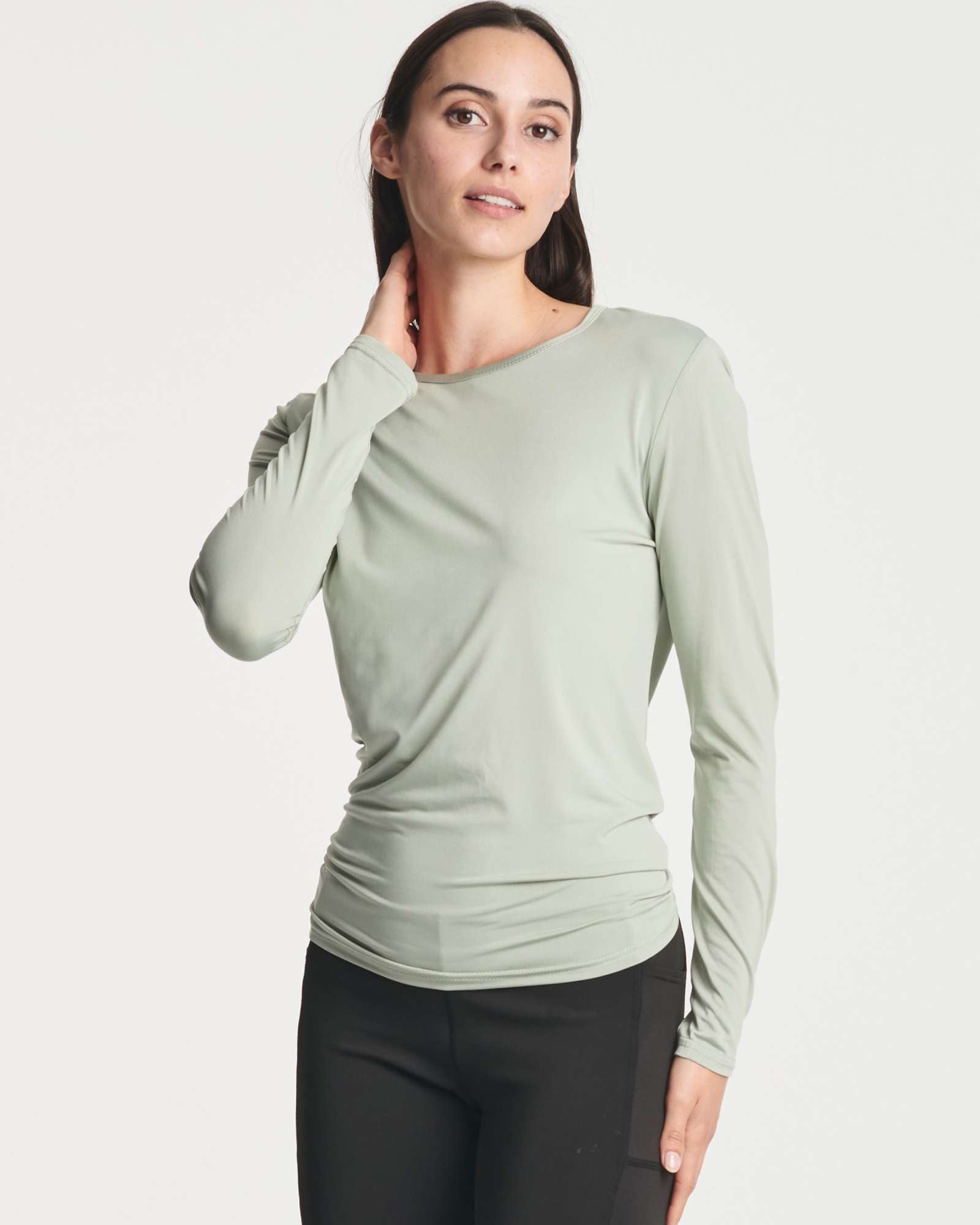 4 Pack: Women's Long-Sleeve Mesh Insert Tie Back Shirt (Available in Plus Size)