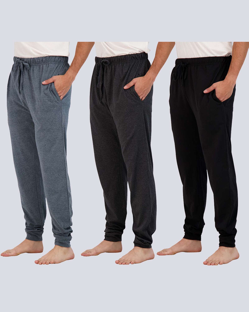 3 Pack: Mens Cotton Sleep Lounge Joggers