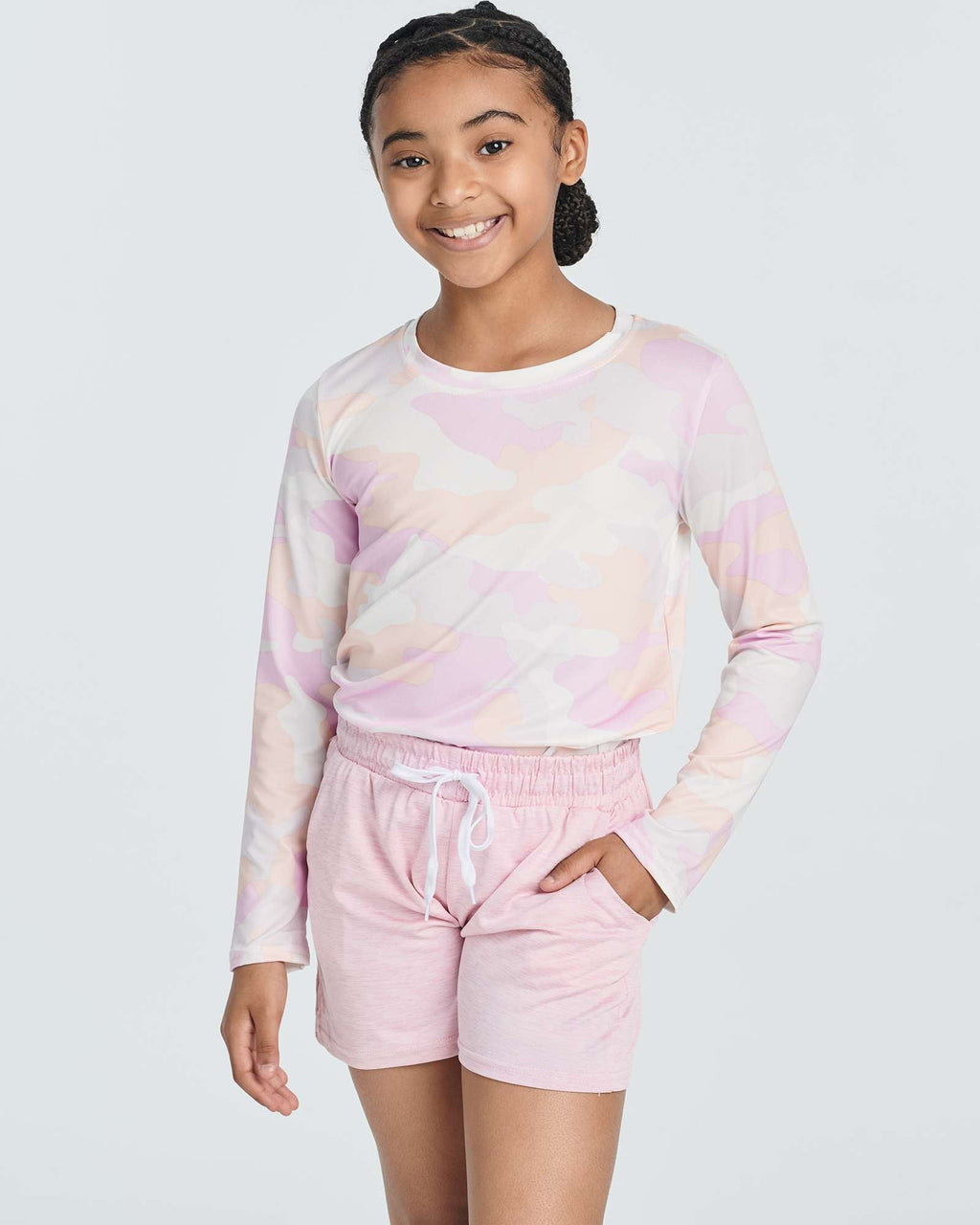 4 Pack: Girls Dry-Fit Long Sleeve Active Crew Neck T-Shirt