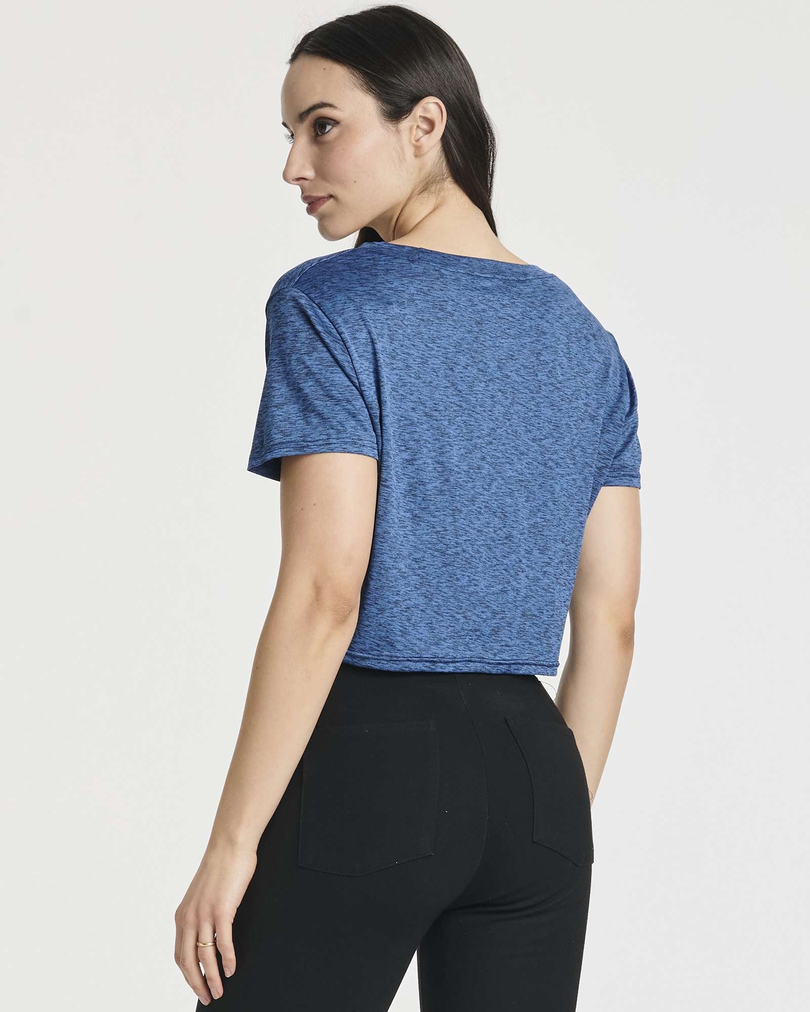 5 Pack: Women's Short Sleeve Twist Front Crop Top