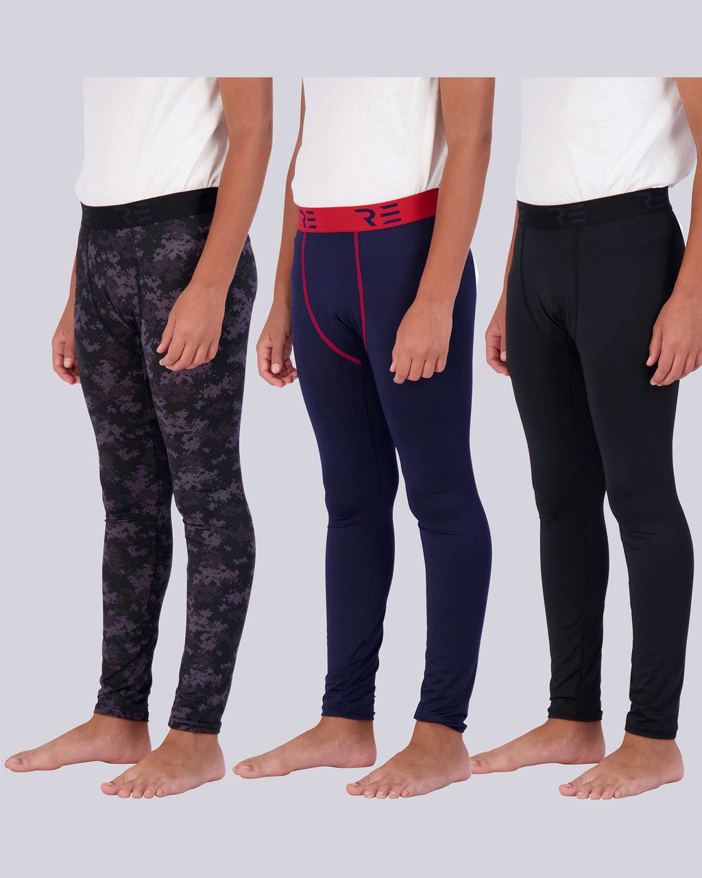 3 Pack: Boys Compression Pants Base Layer