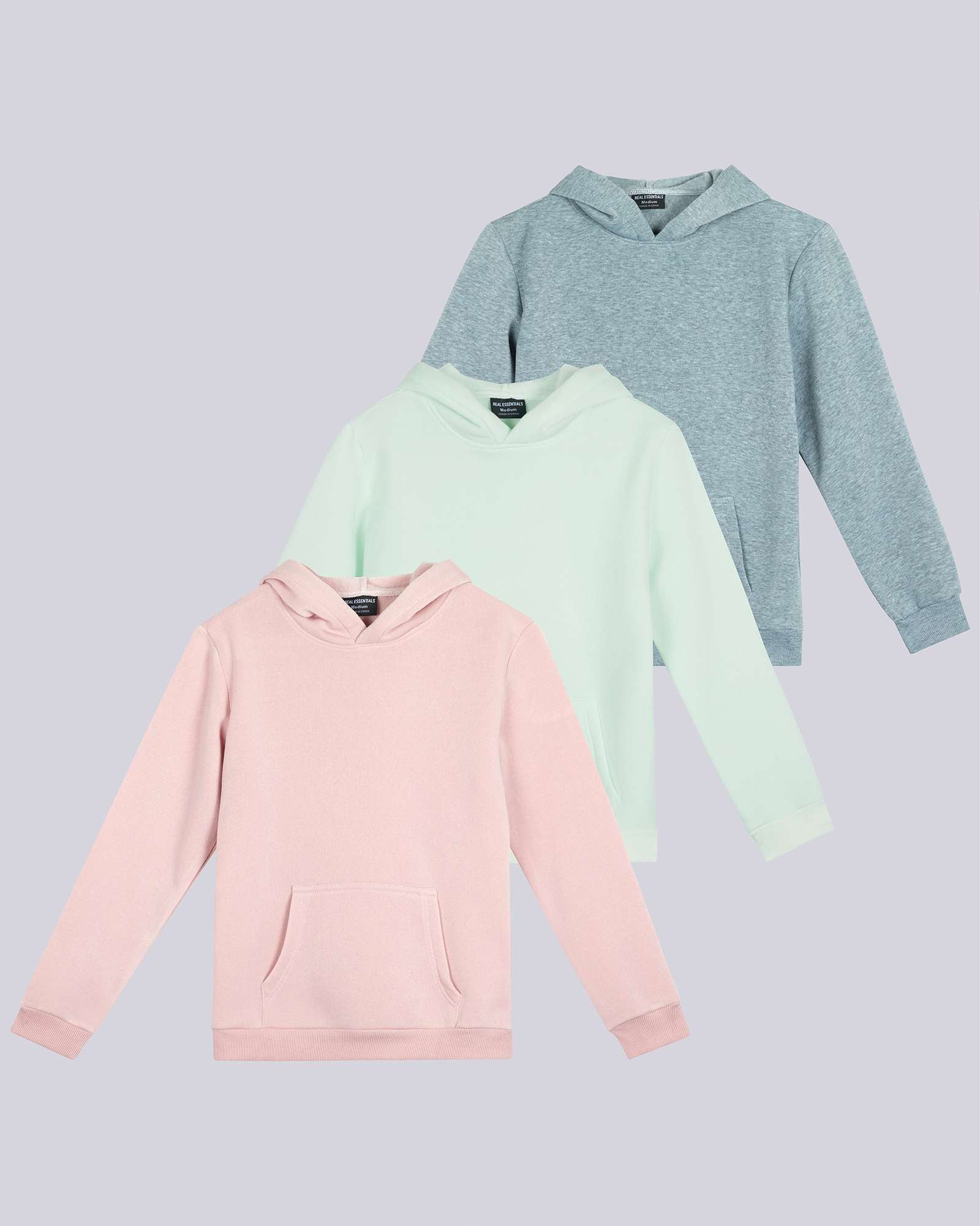 3 Pack: Girls Fleece Pullover Hoodie Sweatshirt