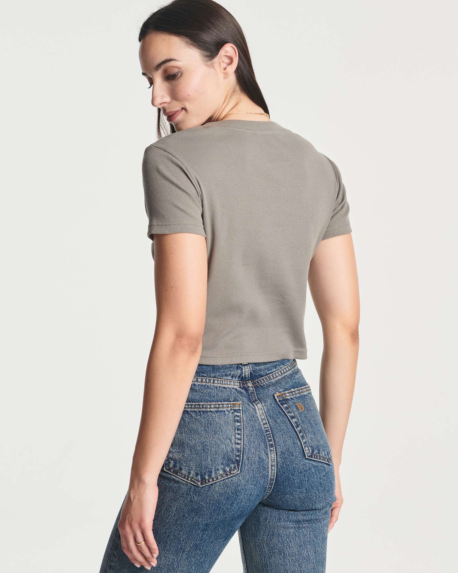 4 Pack: Women's Short Sleeve Ribbed Knit Crop Top