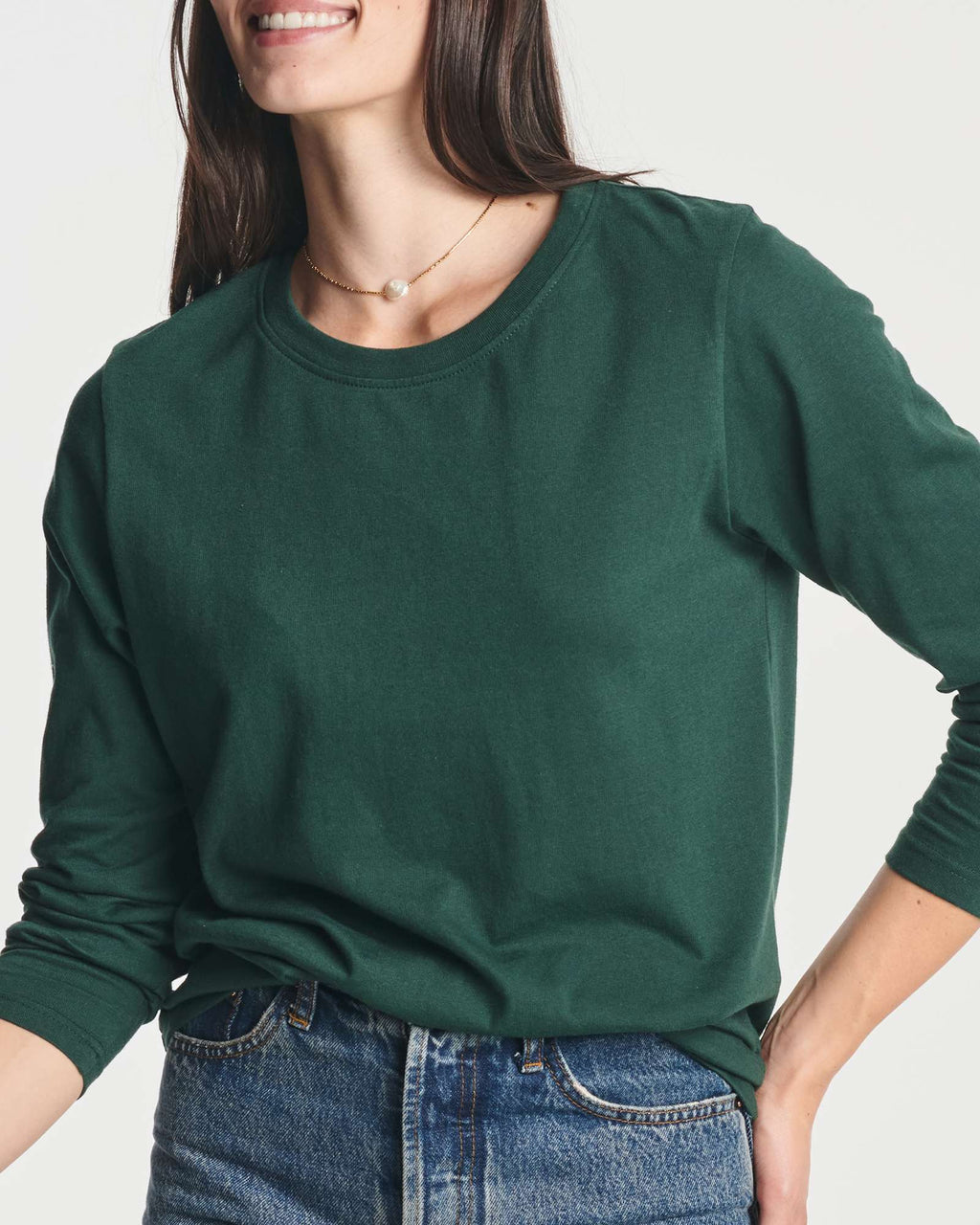 4 Pack: Women's Cotton Classic-Fit Long-Sleeve Crewneck T-Shirt (Available in Plus Size)