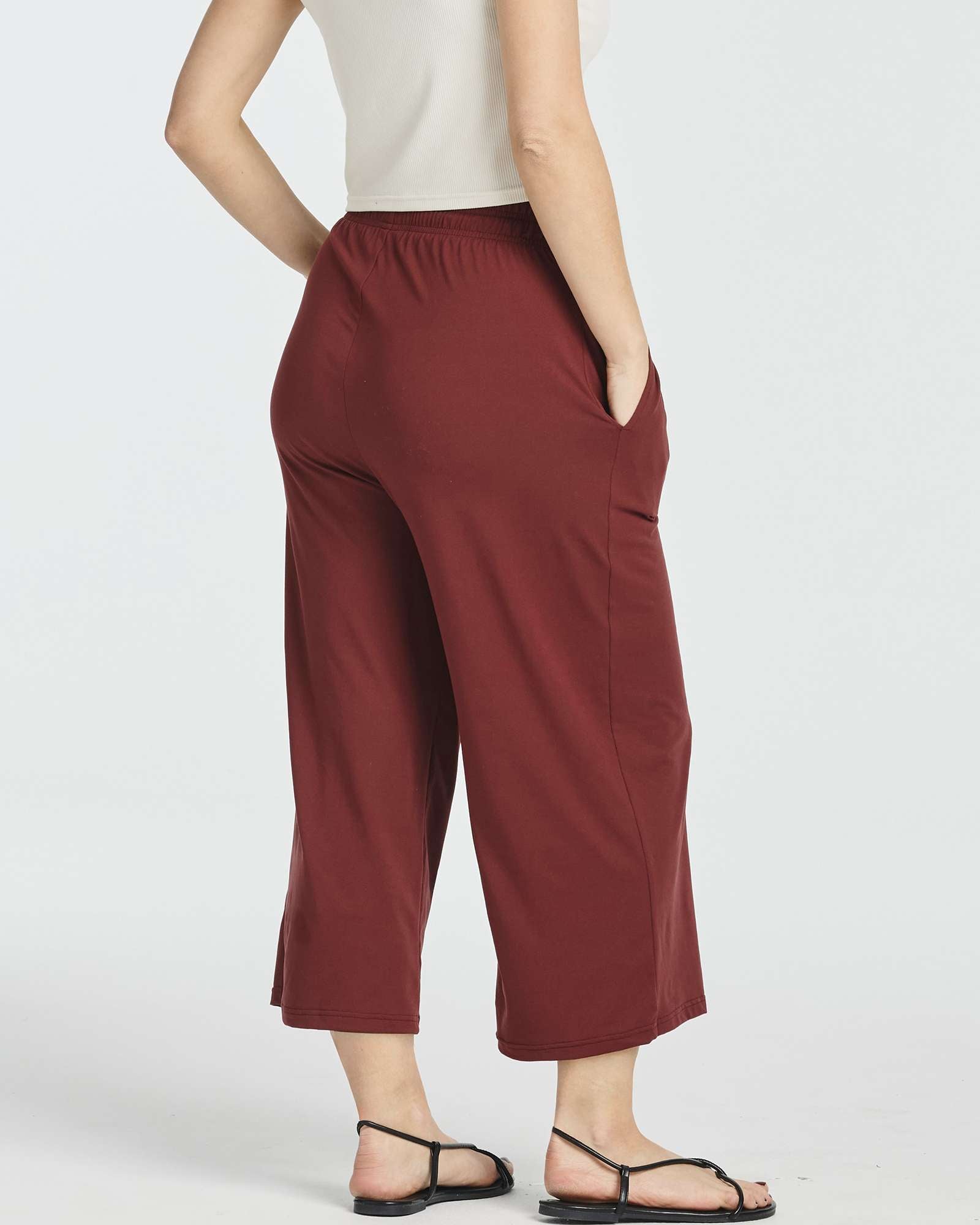 3 Pack: Women's Ultra-Soft Wide Leg Capri Pants