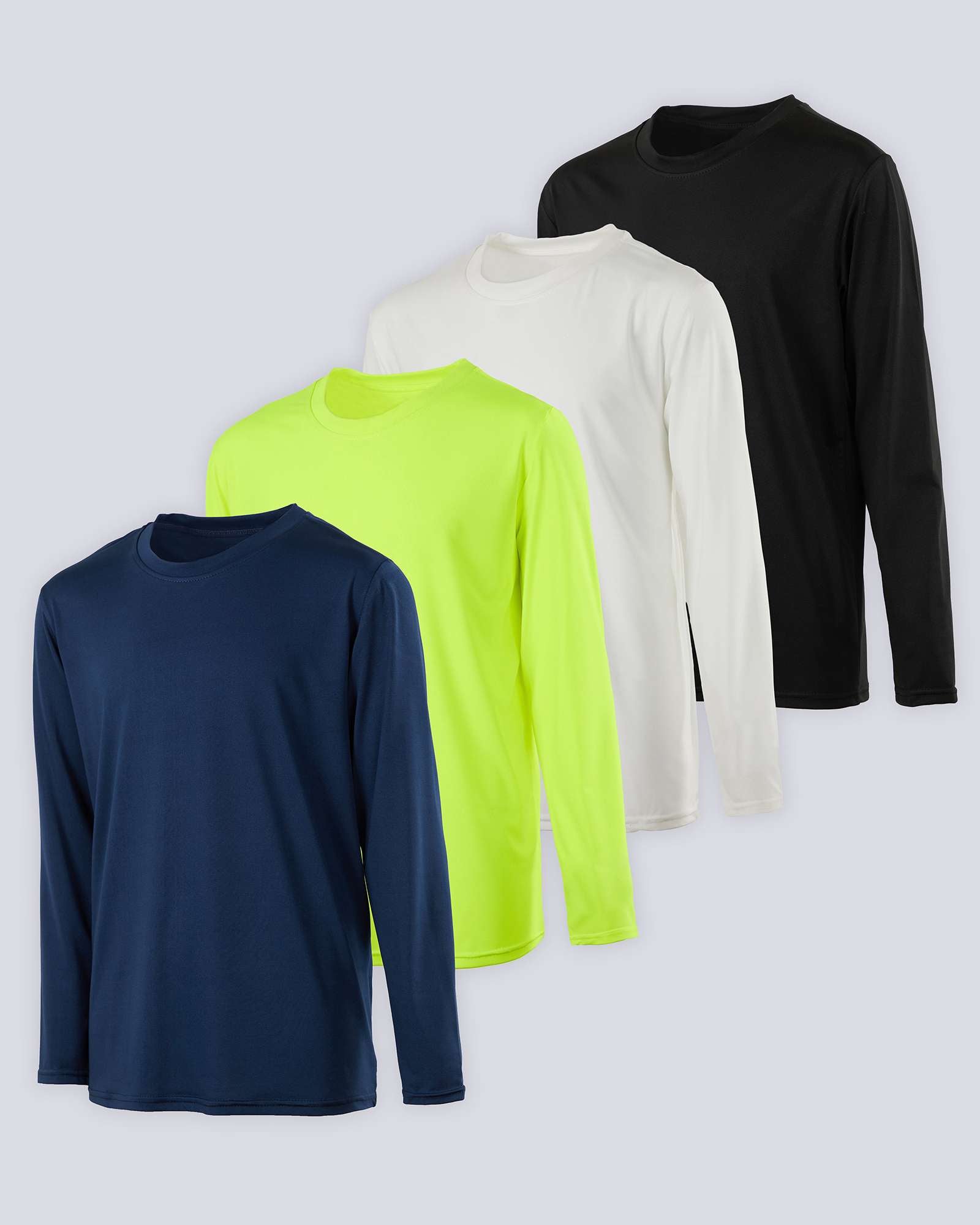 4 Pack: Boys Dry-Fit Active Long-Sleeve T-Shirt