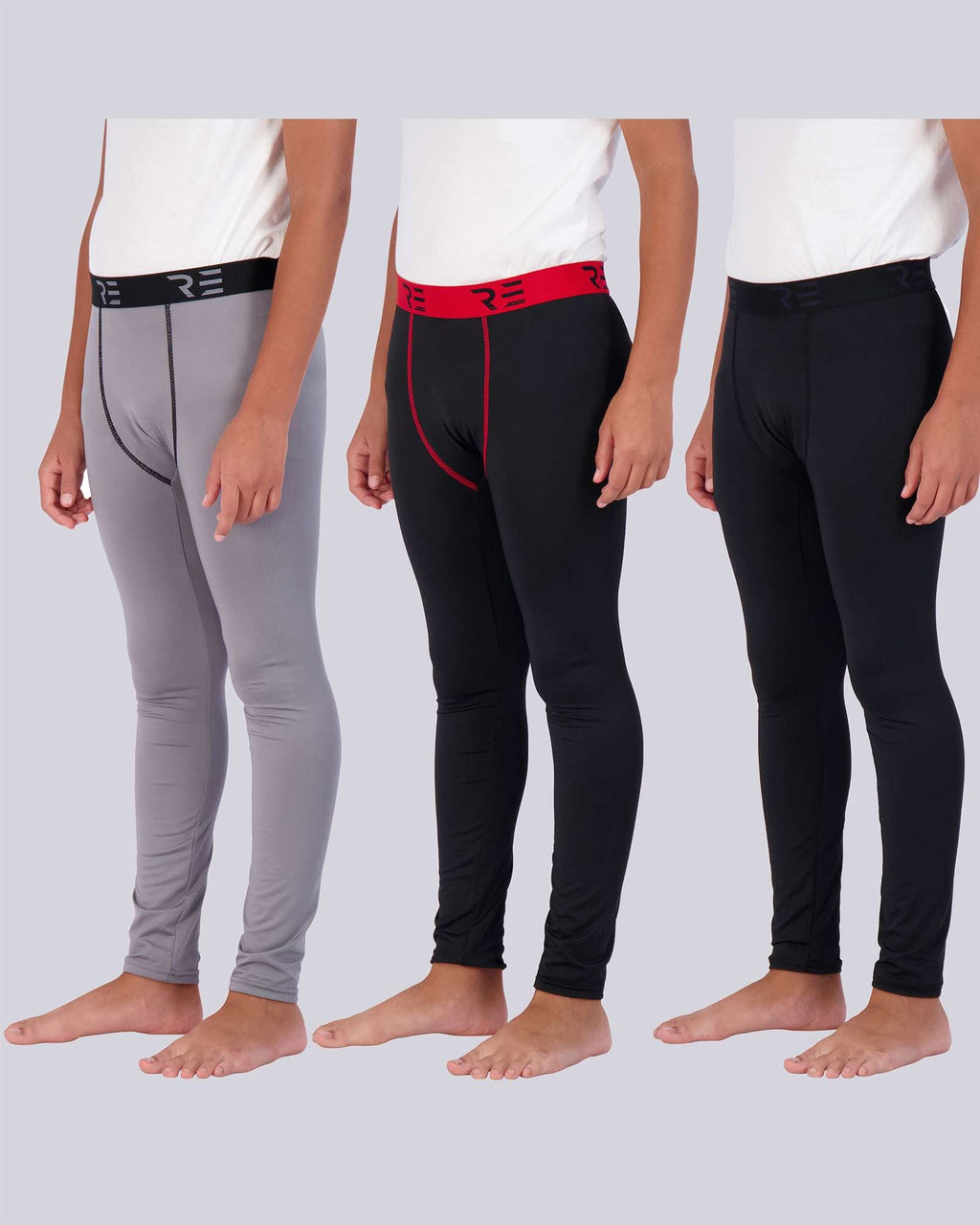 3 Pack: Boys Compression Pants Base Layer