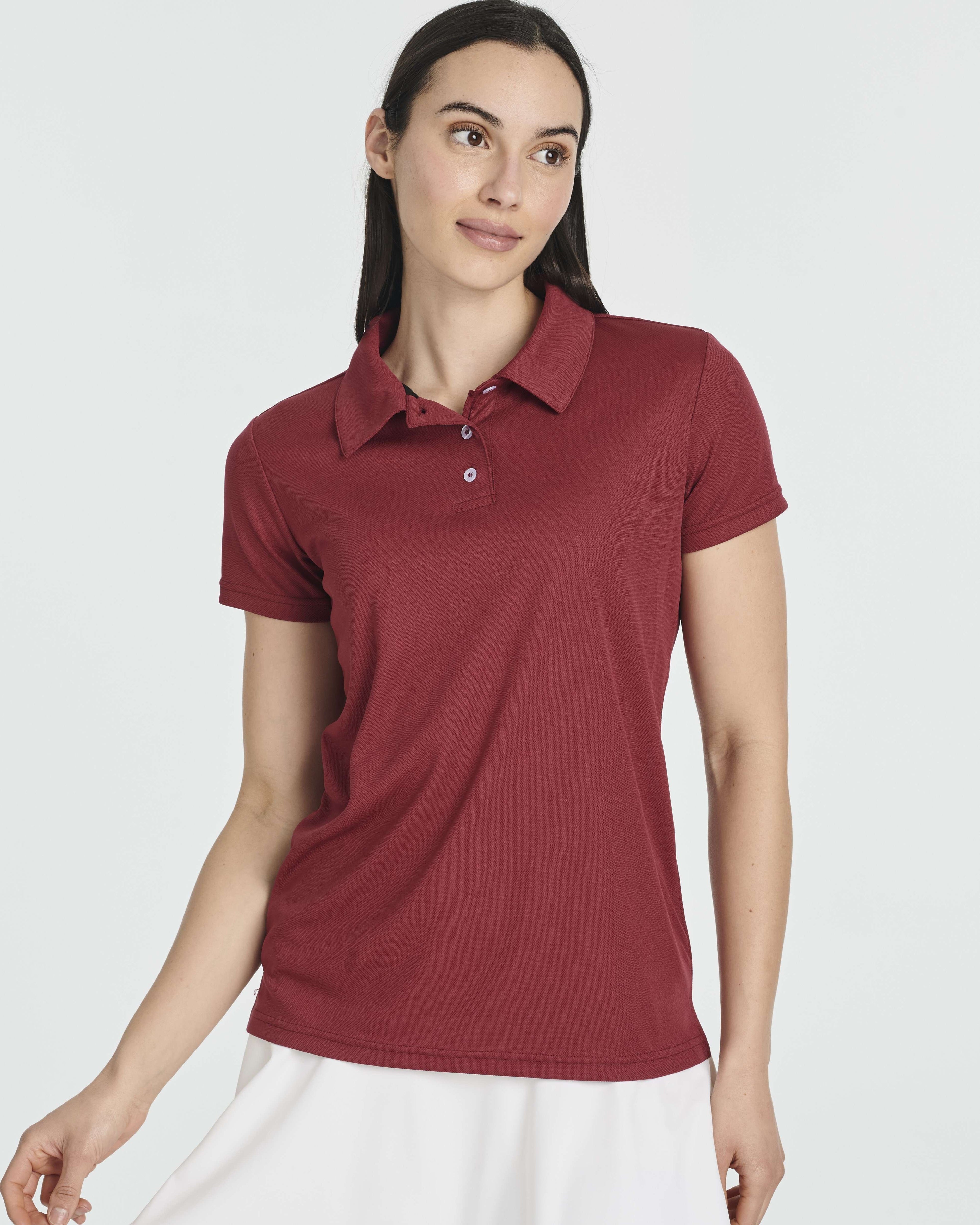 3 Pack: Womens Short Sleeve Dry-Fit Performance Polo Shirt (Available In Plus Size)